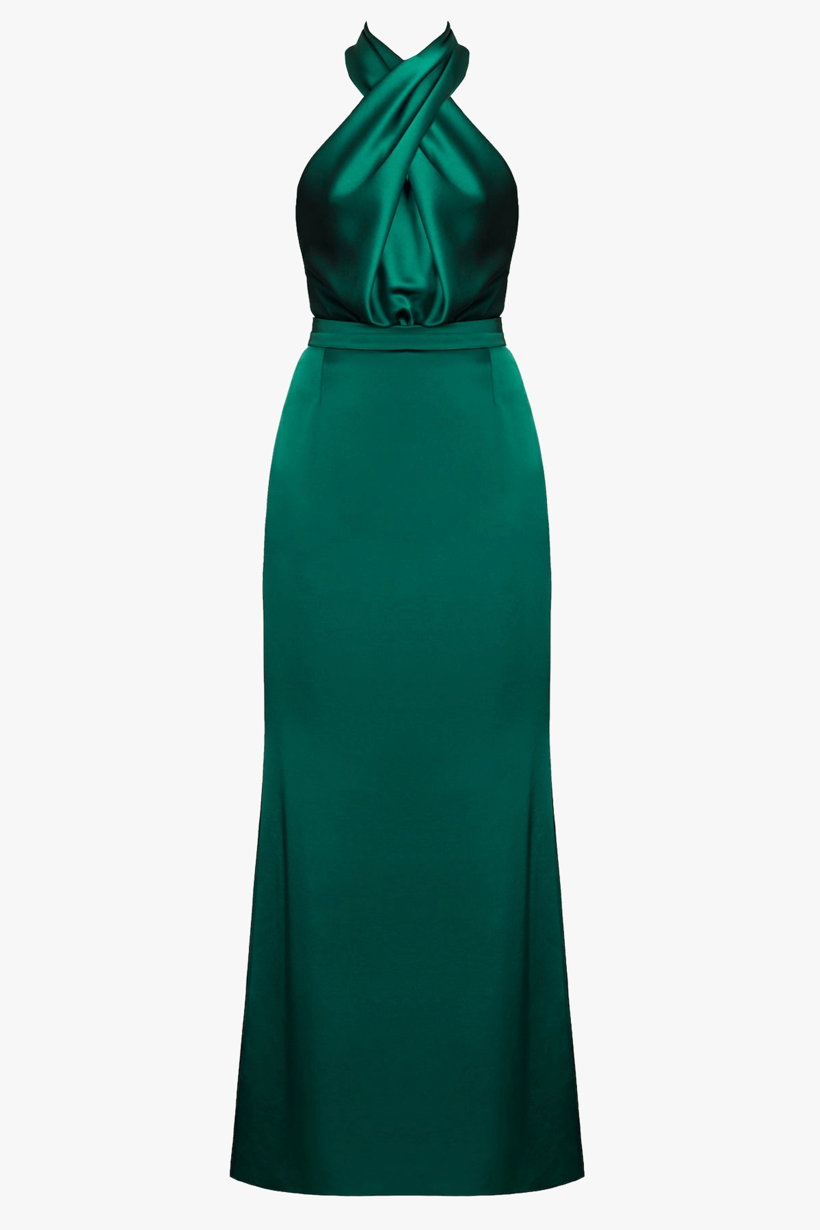 ALIUR deep green maxi evening gown made by UNDRESS