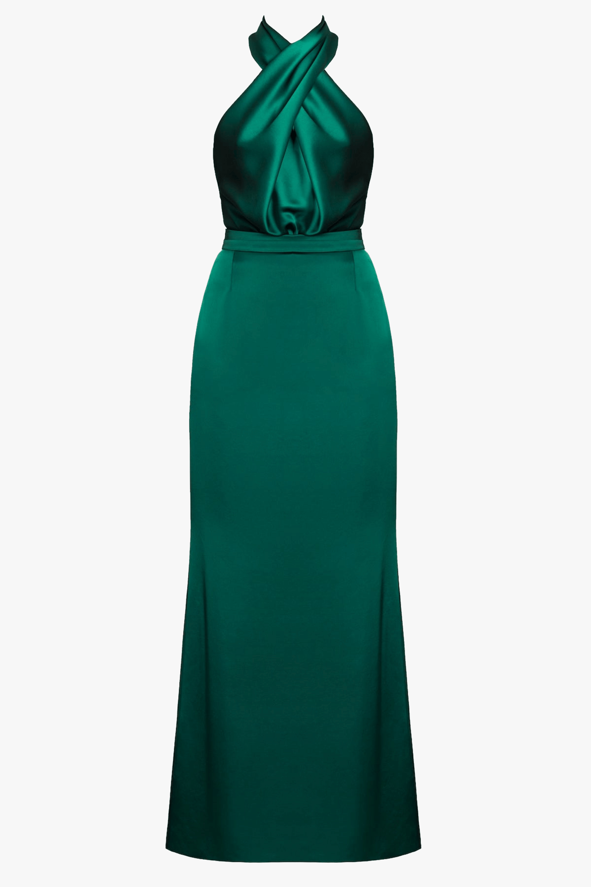 ALIUR deep green maxi evening gown made by UNDRESS