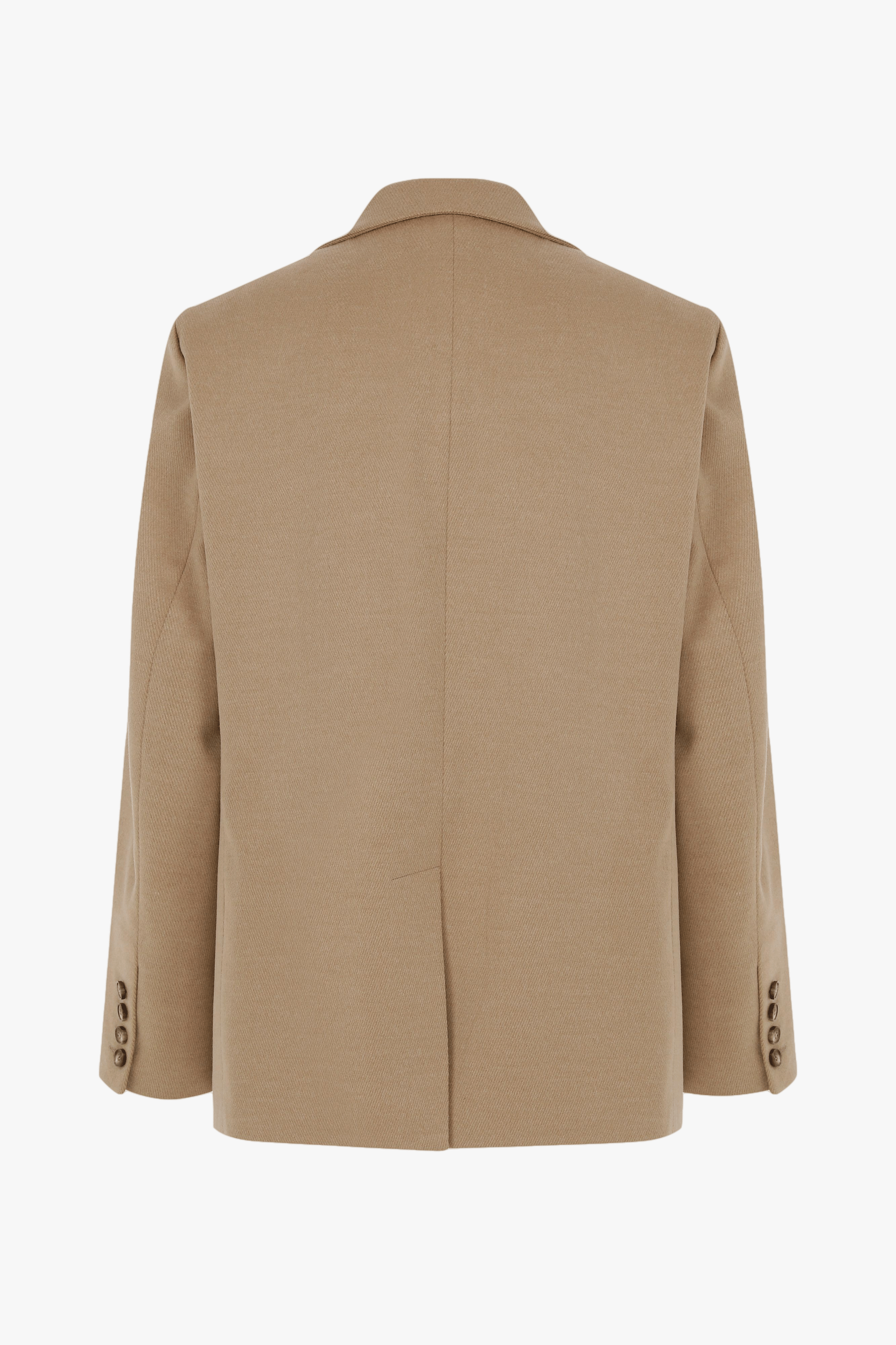 Boxy Wool Oversize Blazer in Camel in Beige made by Nazli Ceren