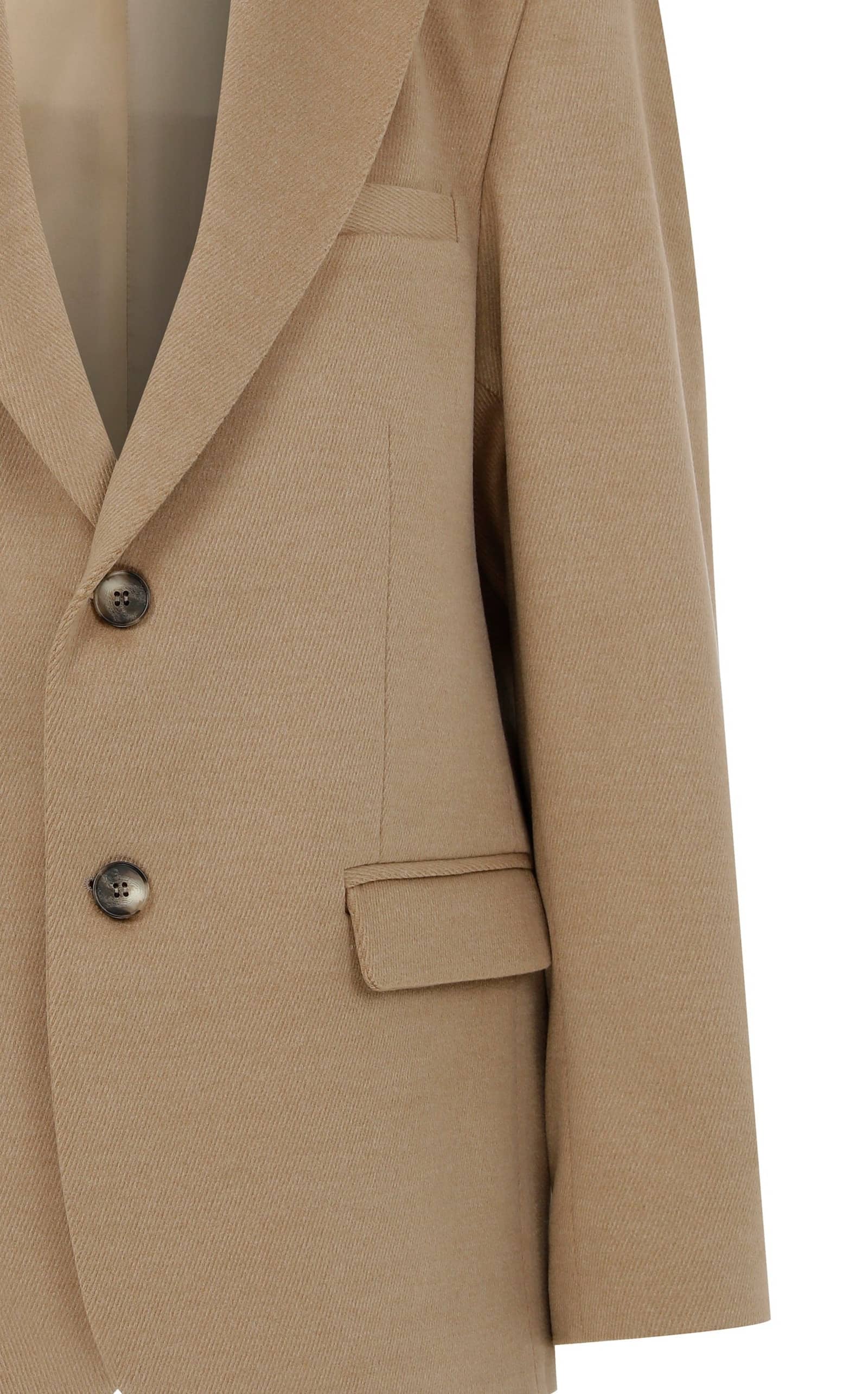 Boxy Wool Oversize Blazer in Camel in Beige made by Nazli Ceren