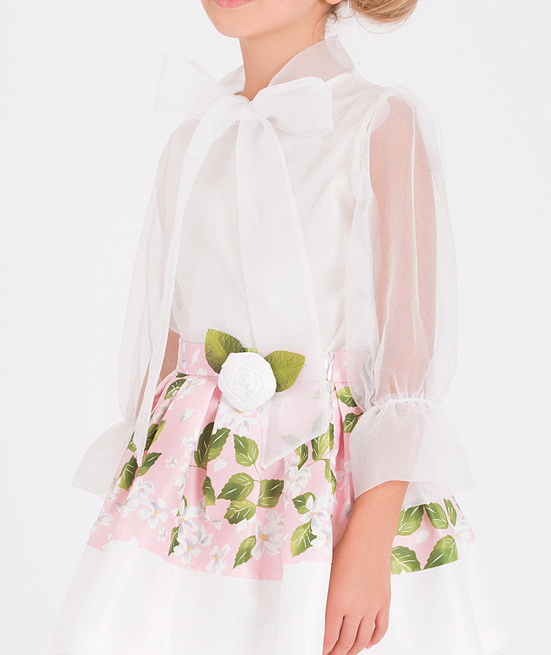 3D Flower Appliqué Outfit | 2 Pieces made by Mama Luma