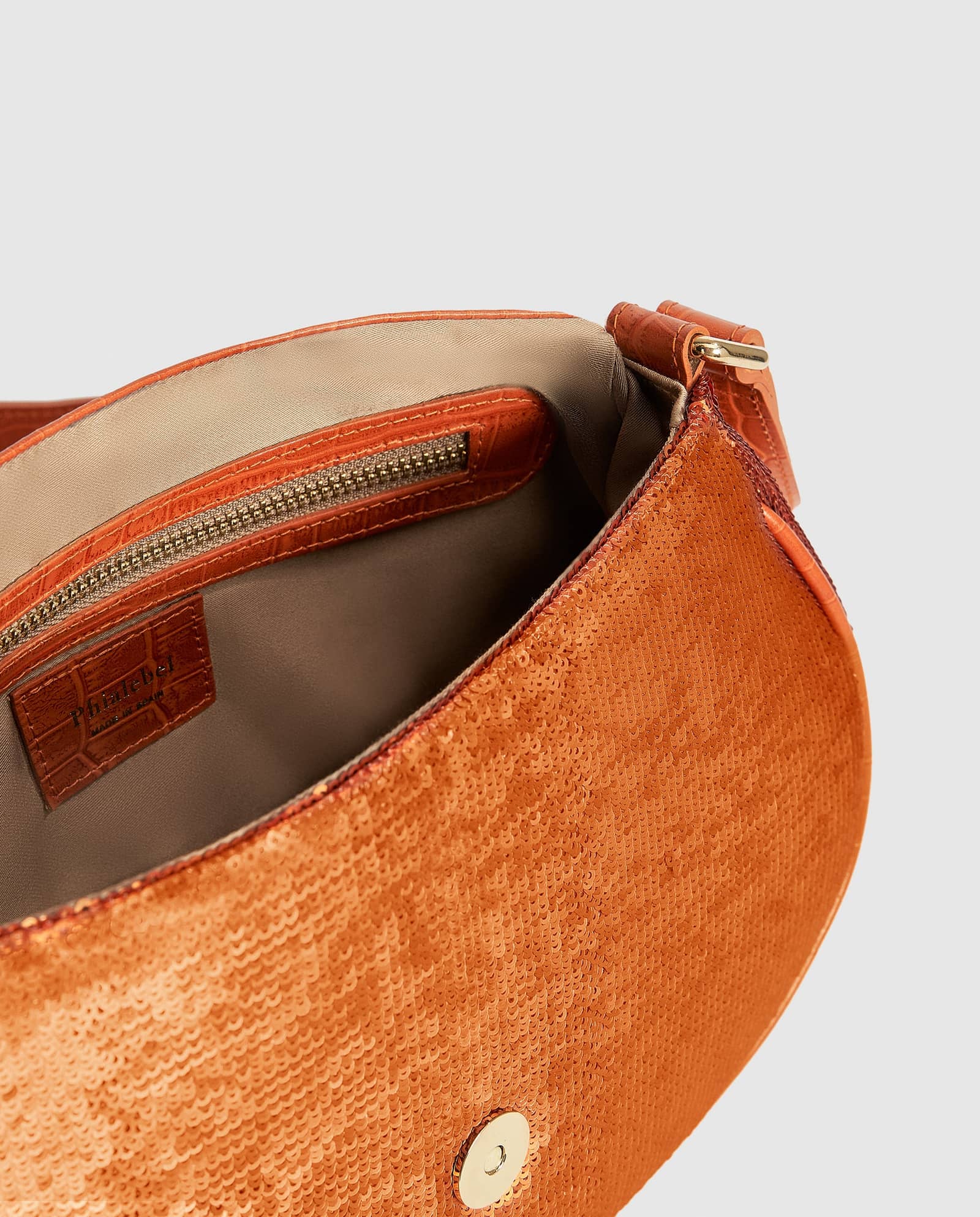 Paula sequins orange made by Phialebel