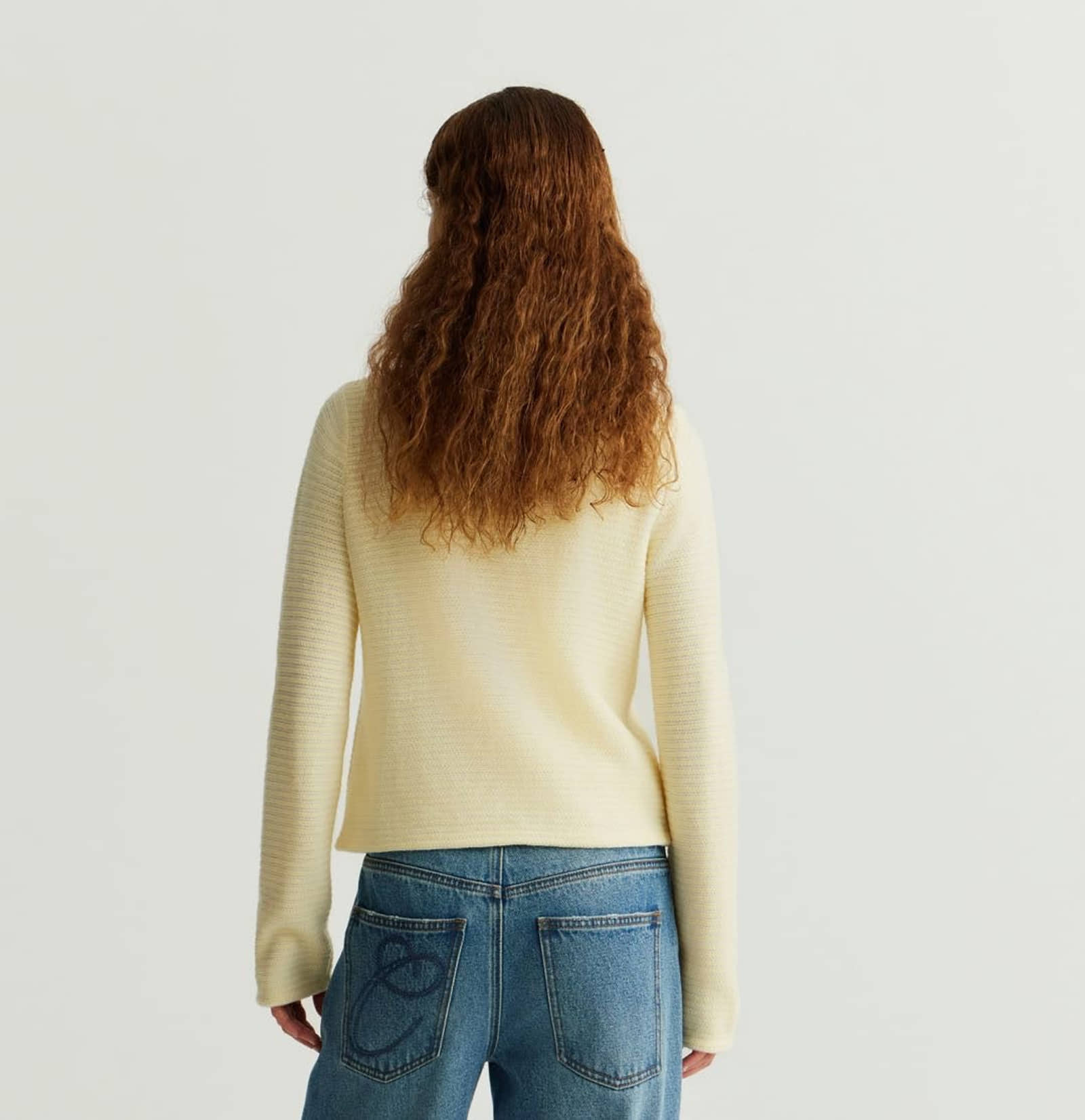 WOOL STRIPED CREWNECK CARDIGAN made by CRUSH Collection