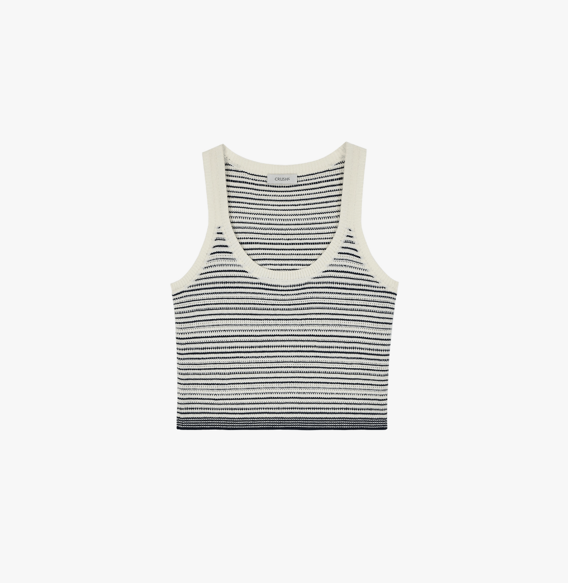 STRIPED U-NECK TANK TOP made by CRUSH Collection
