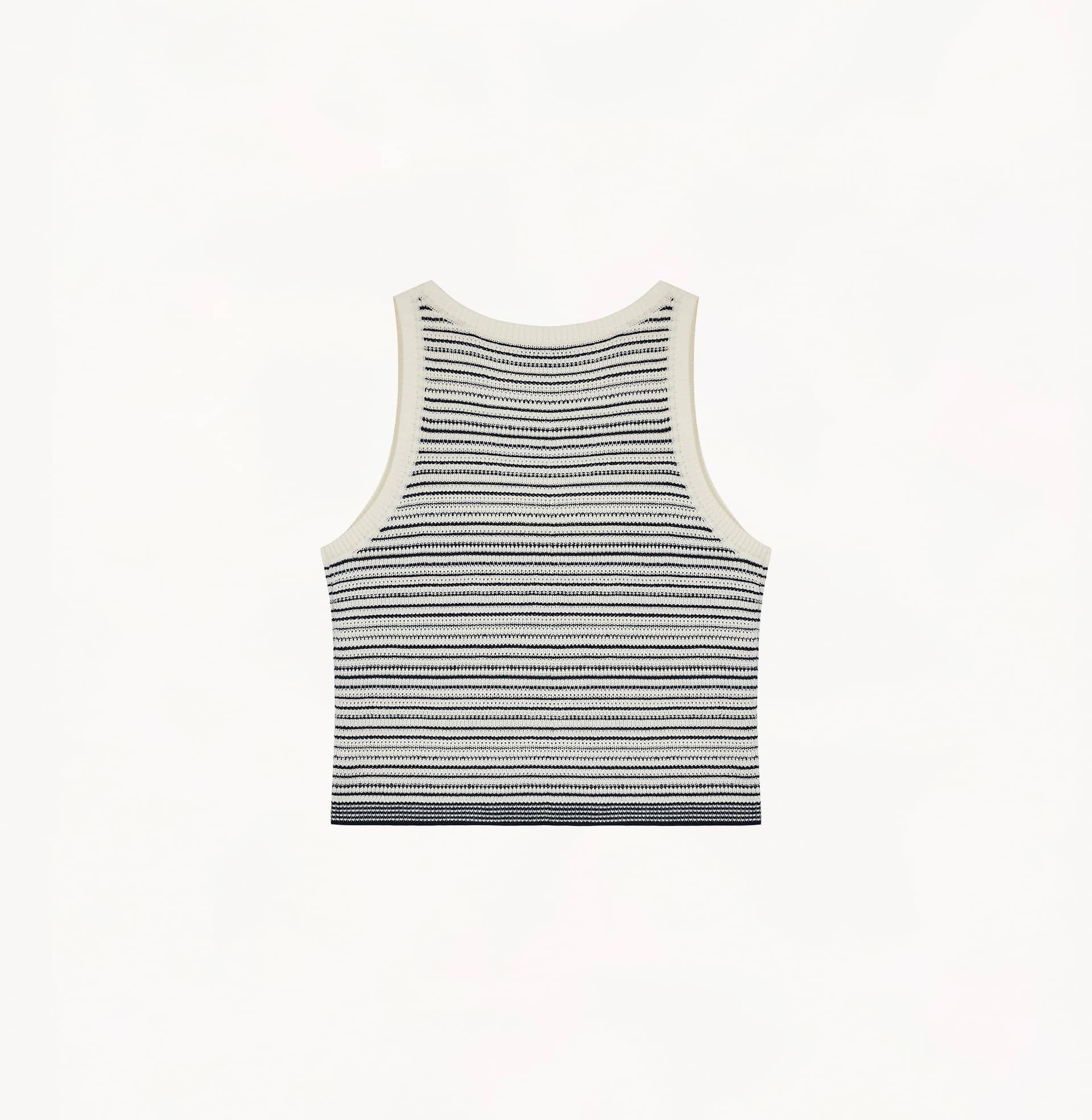 STRIPED U-NECK TANK TOP made by CRUSH Collection