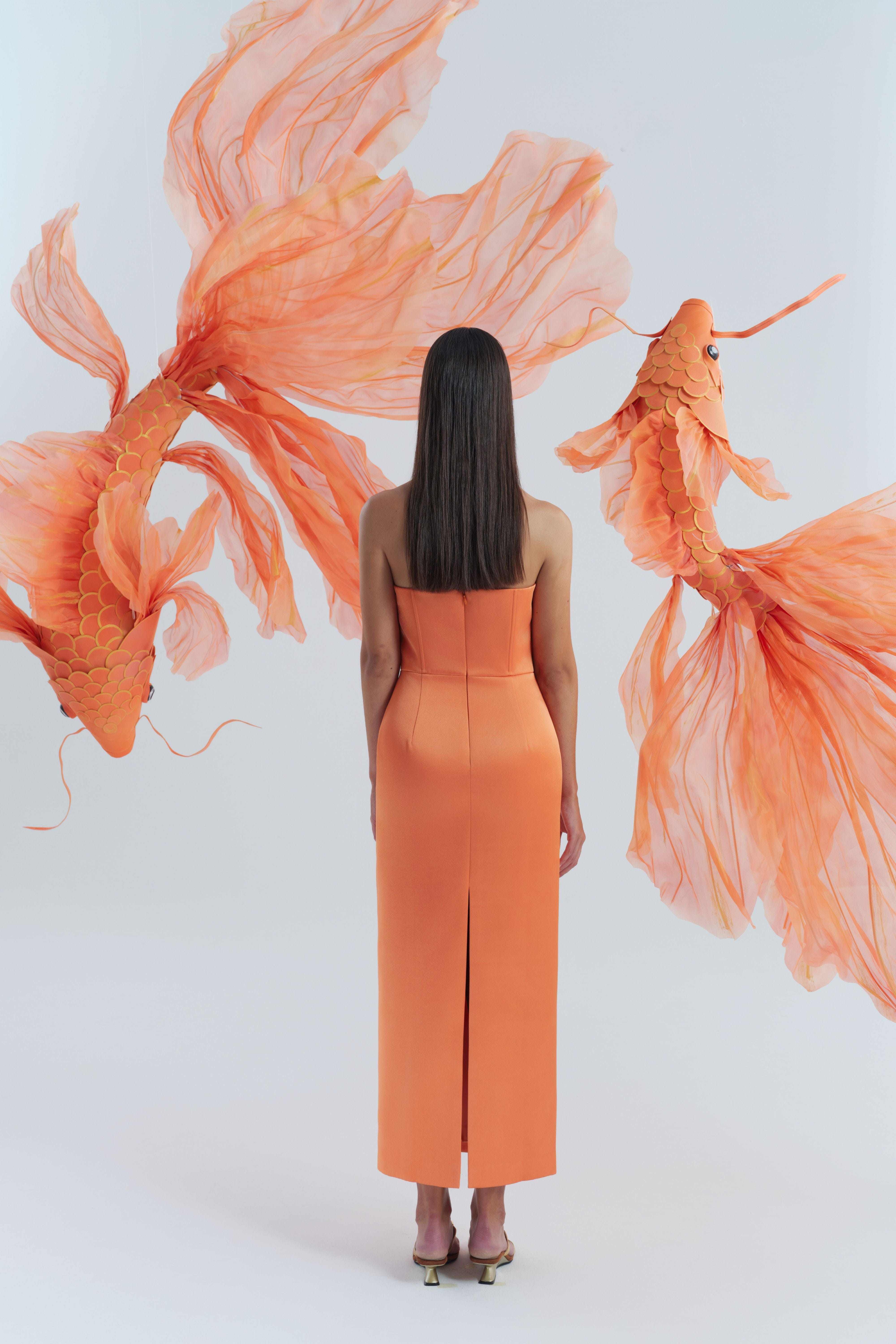 Rory Pleated Gown made by JUSTIN TONG