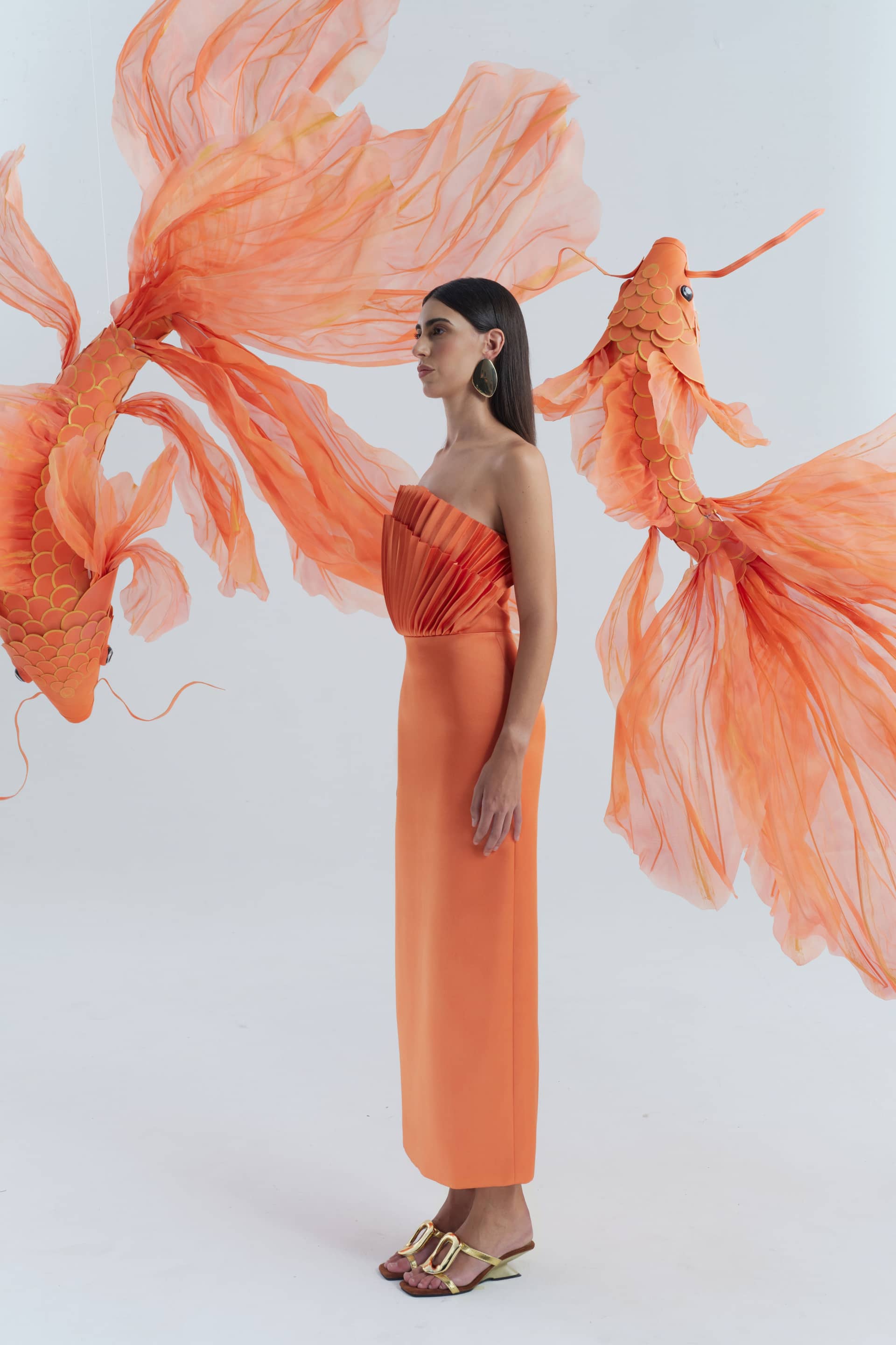 Rory Pleated Gown made by JUSTIN TONG