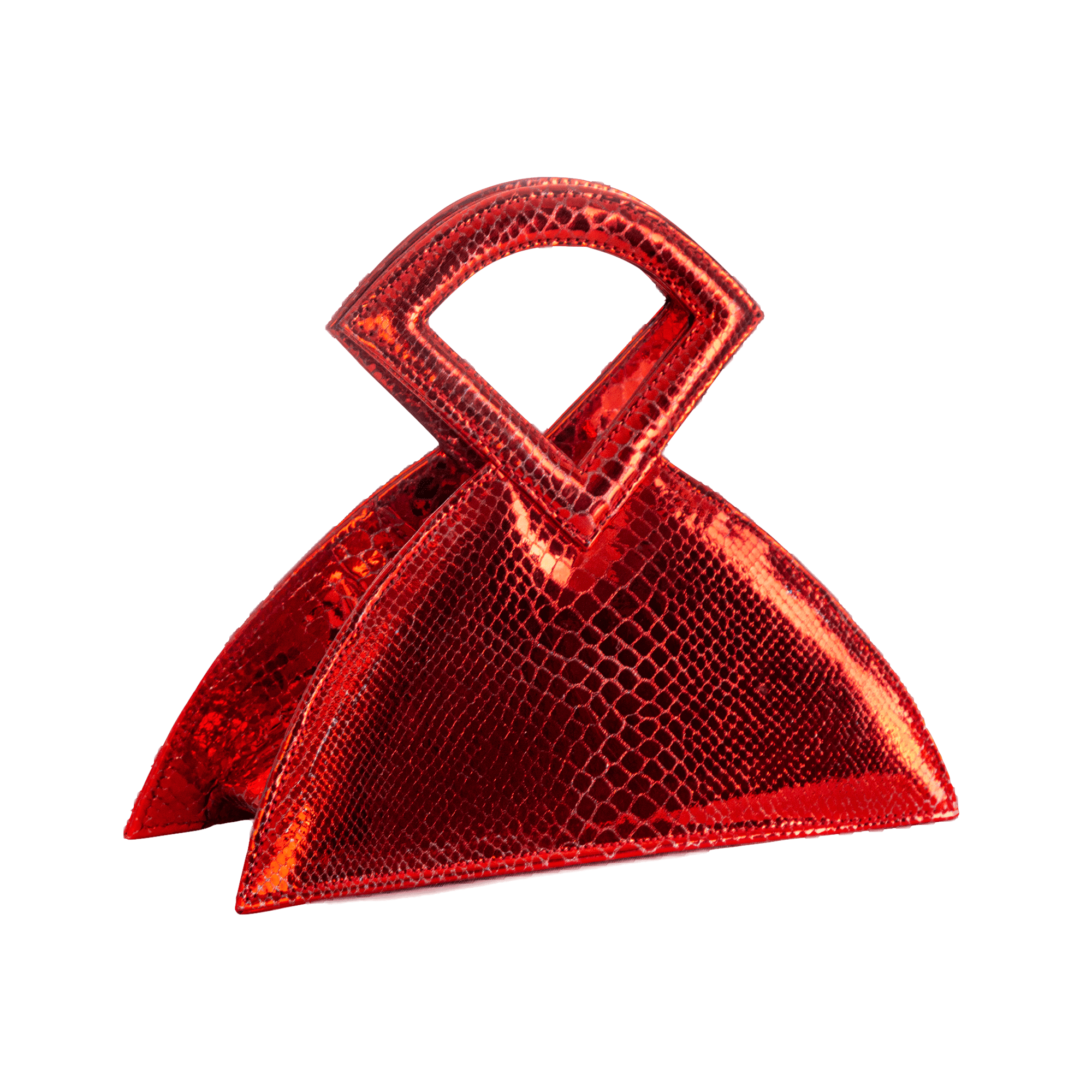 Farha - Red - Triangular Top Handle made by ALIEL