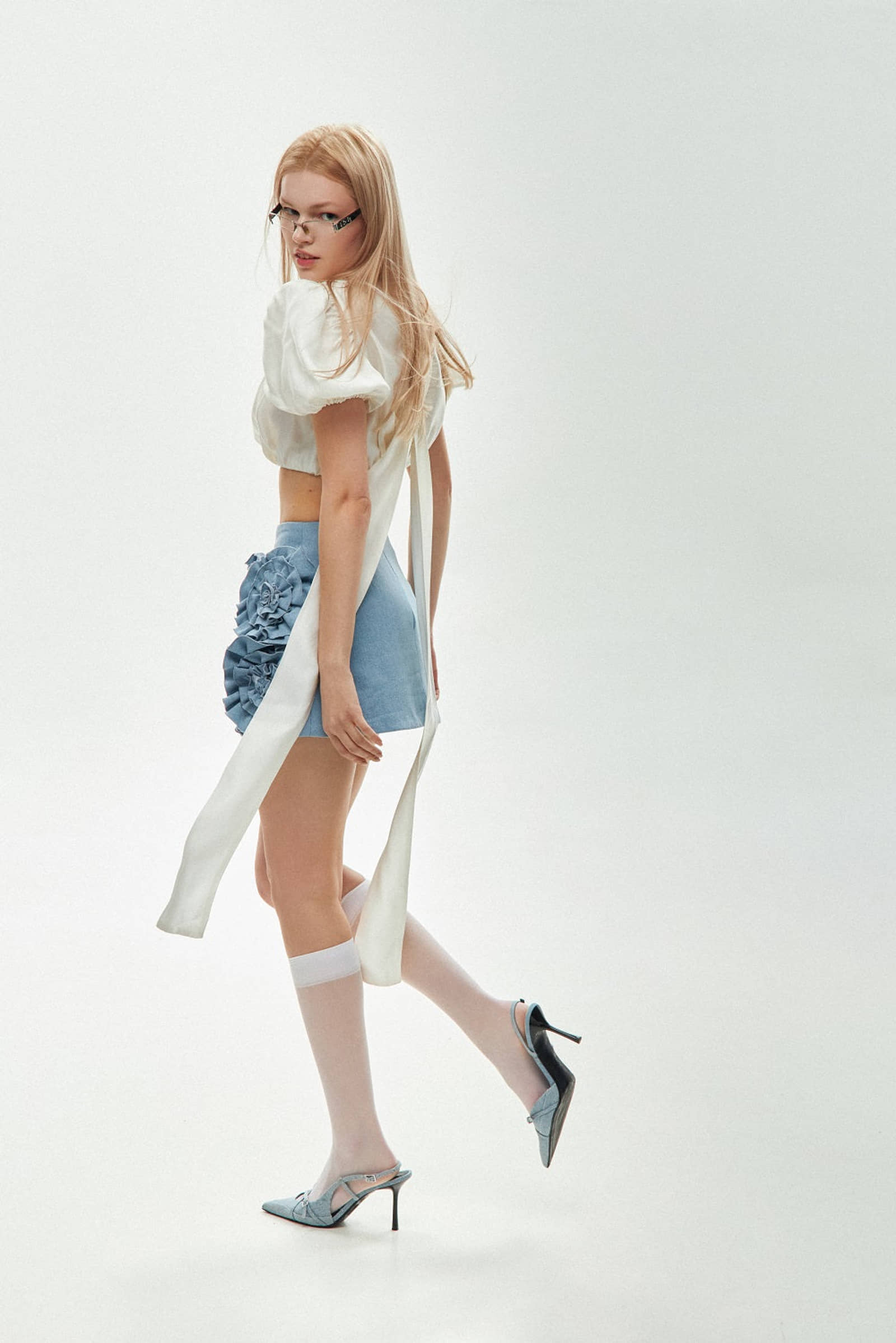 Crop Blouse With Bow made by Guranda