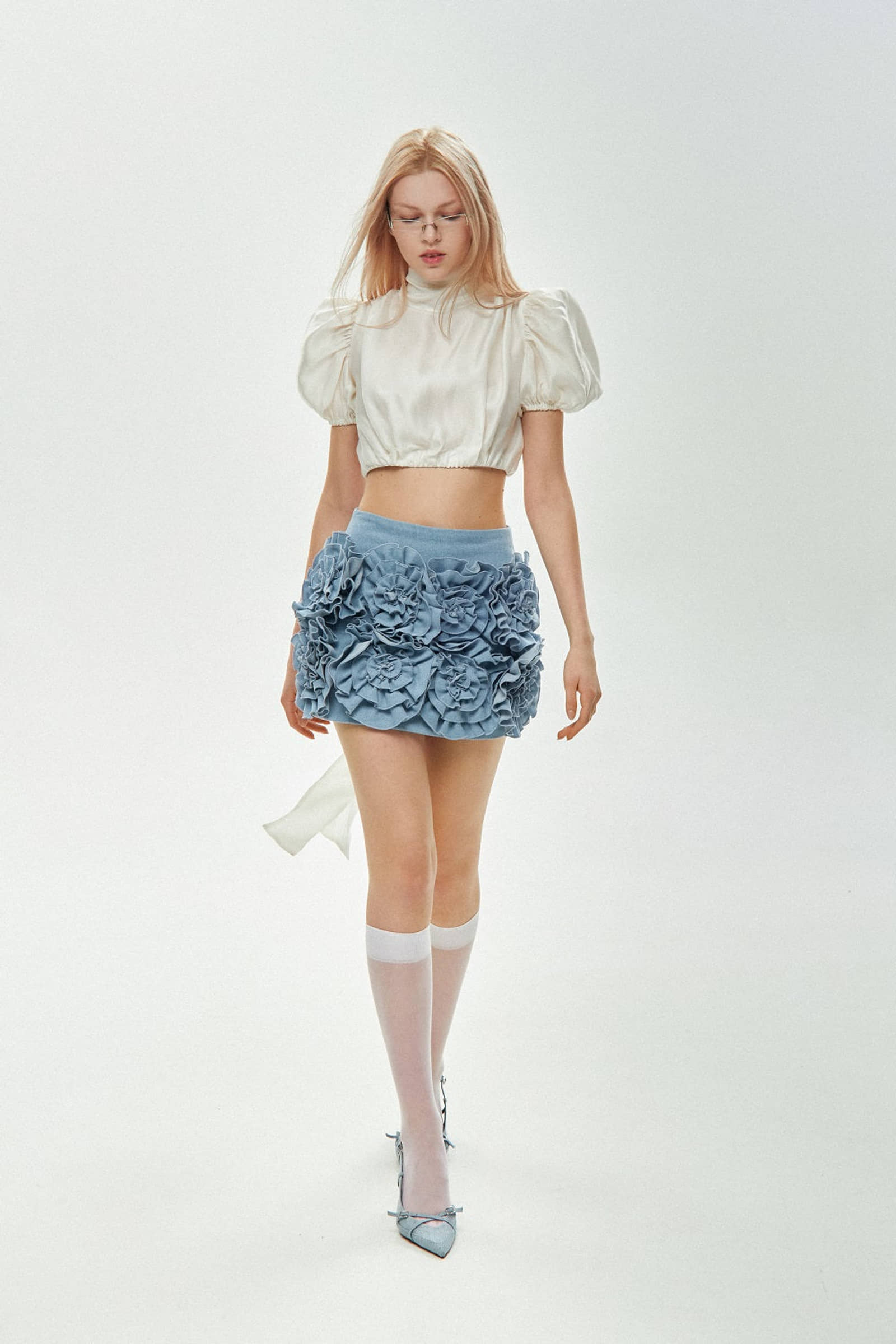 Crop Blouse With Bow made by Guranda