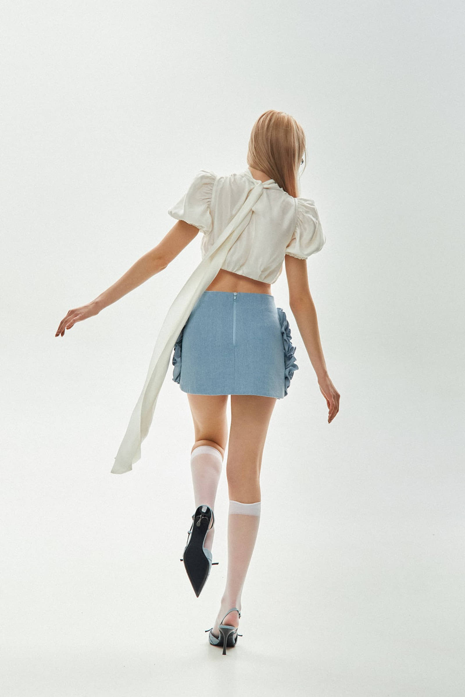 Crop Blouse With Bow made by Guranda