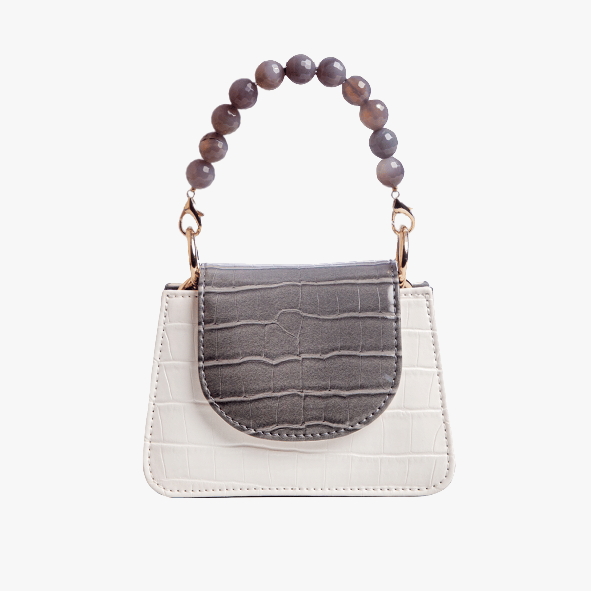Horra - White x Grey - Mini bag made by ALIEL