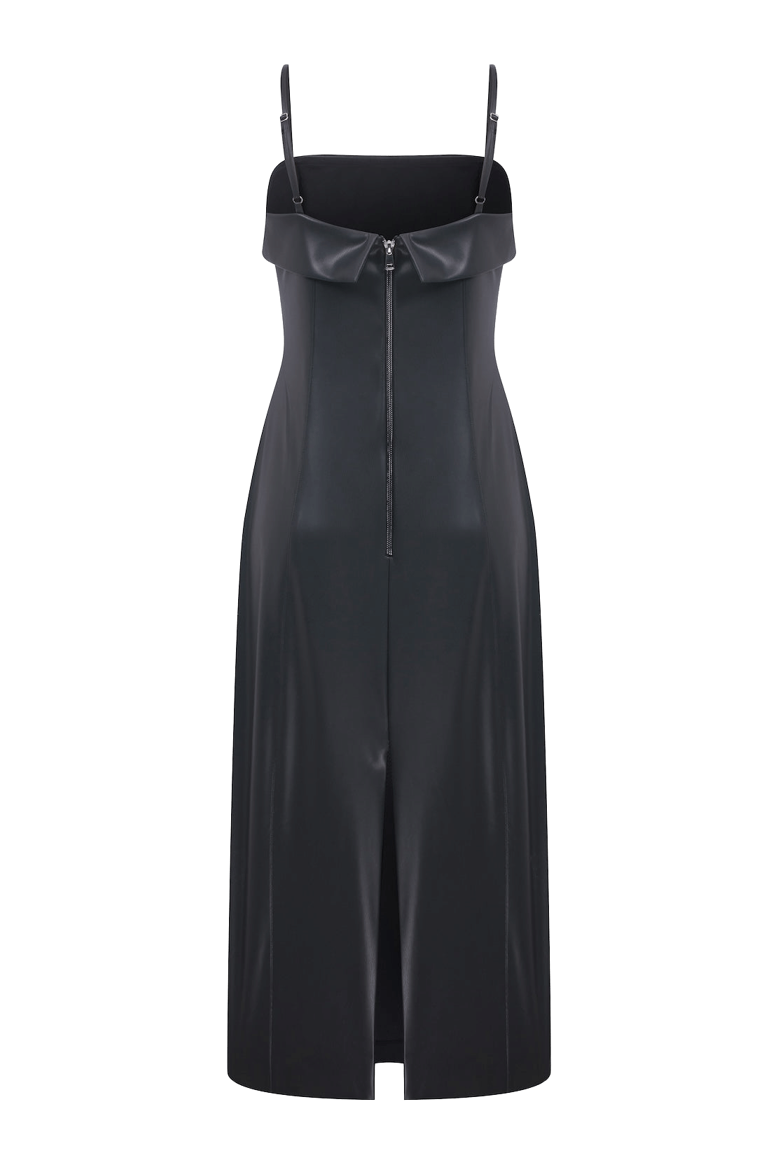 Gaia Vegan Leather Midi Dress made by Nazli Ceren