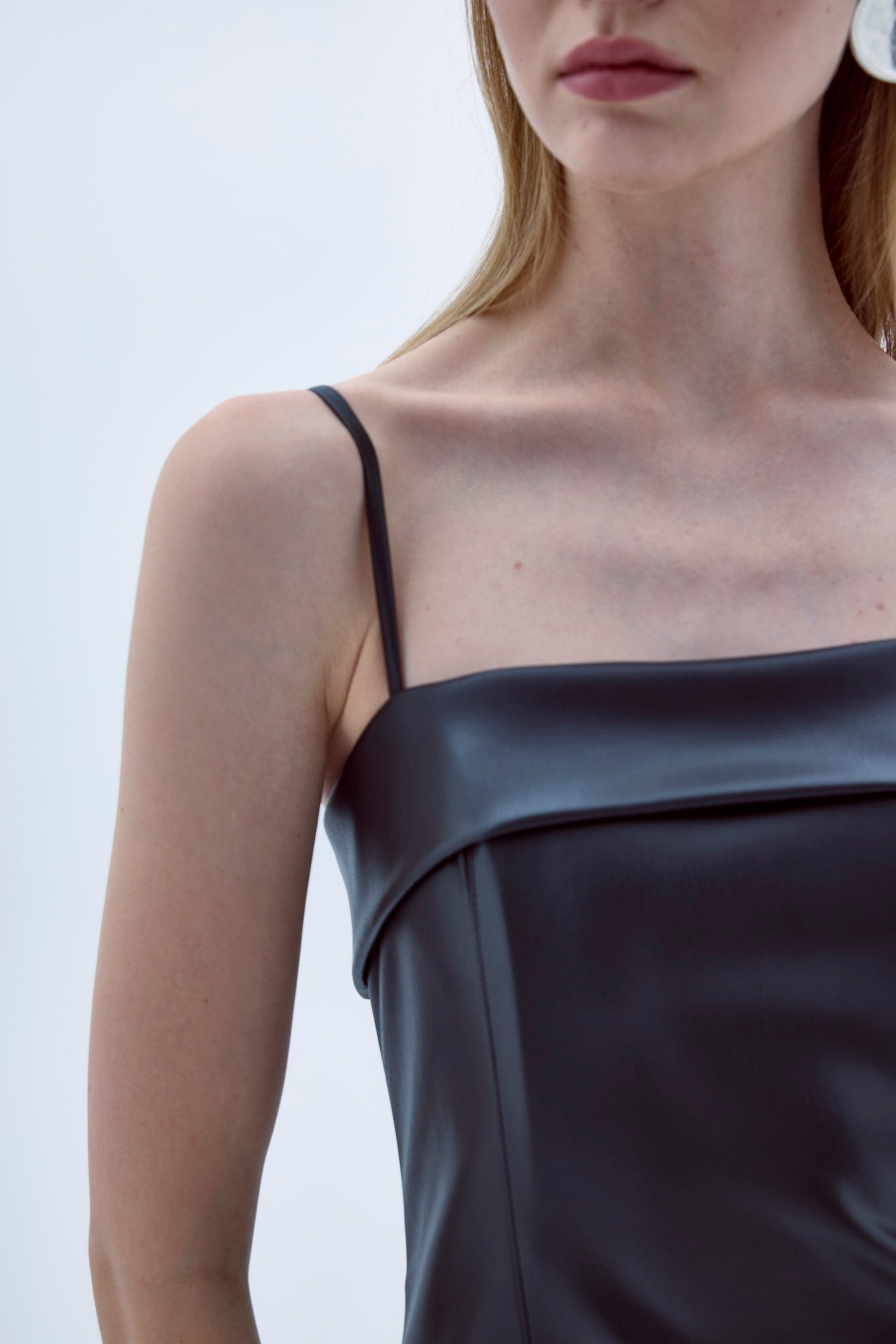 Gaia Vegan Leather Midi Dress made by Nazli Ceren