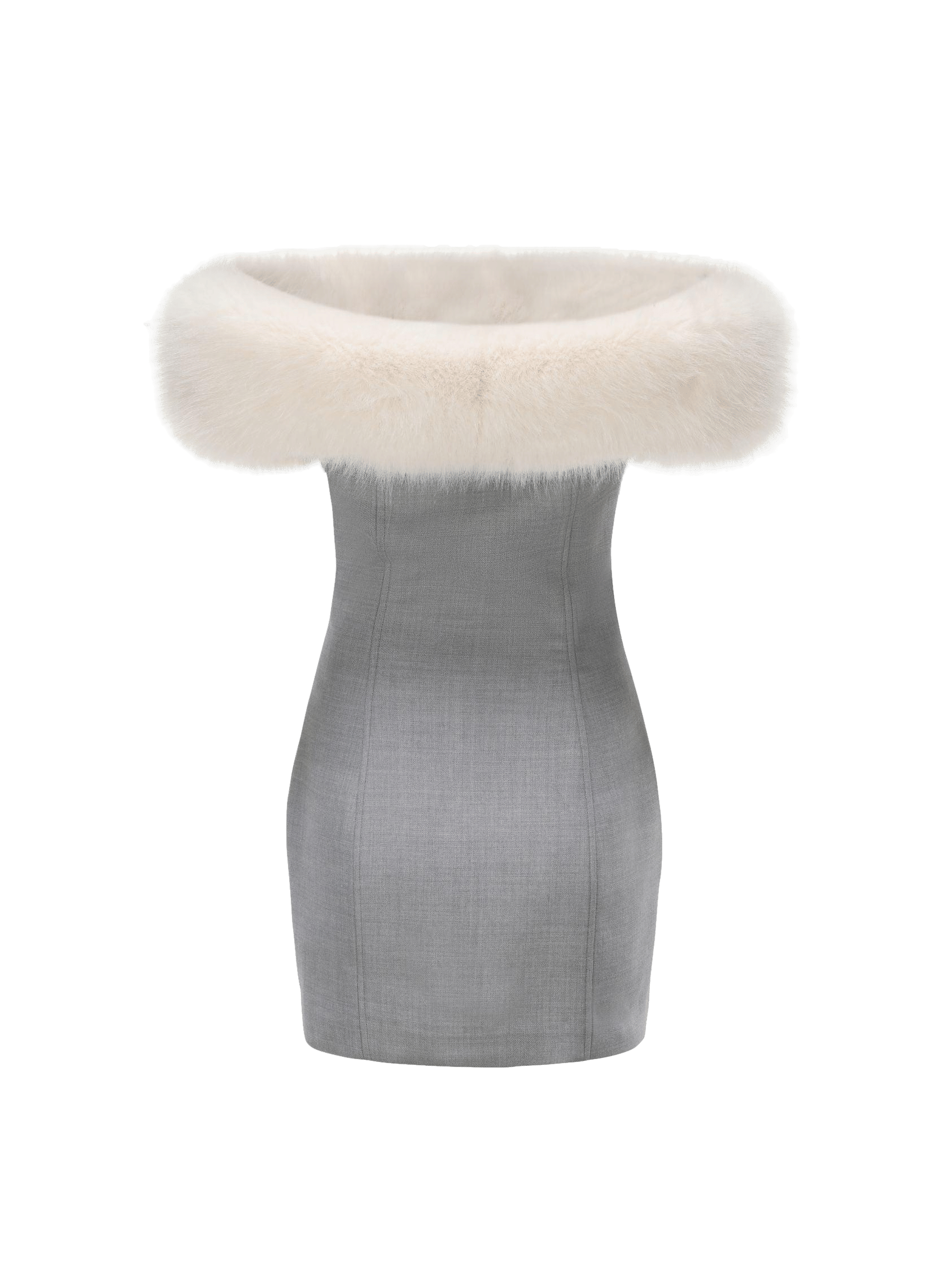 Lina Fur Dress (Final Sale) in Grey made by Nana Jacqueline