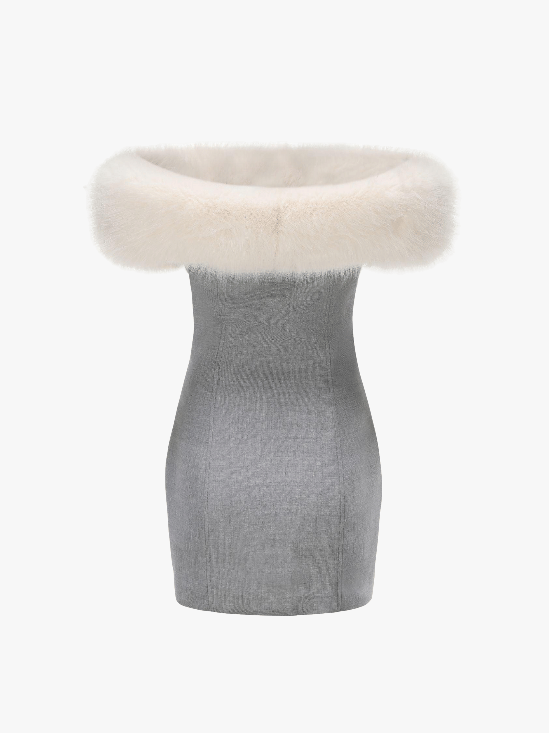 Lina Fur Dress (Final Sale) in Grey made by Nana Jacqueline