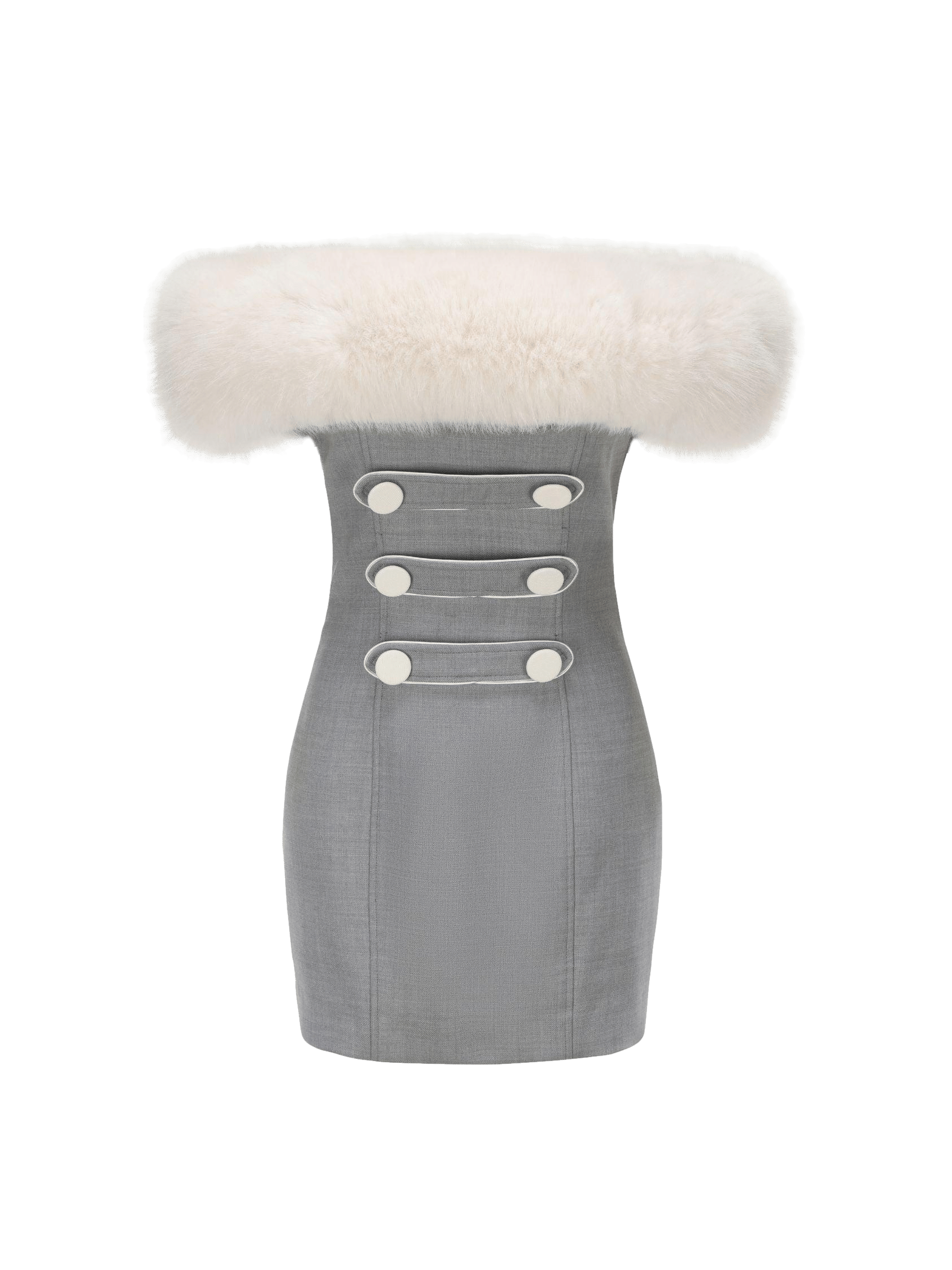 Lina Fur Dress (Final Sale) in Grey made by Nana Jacqueline