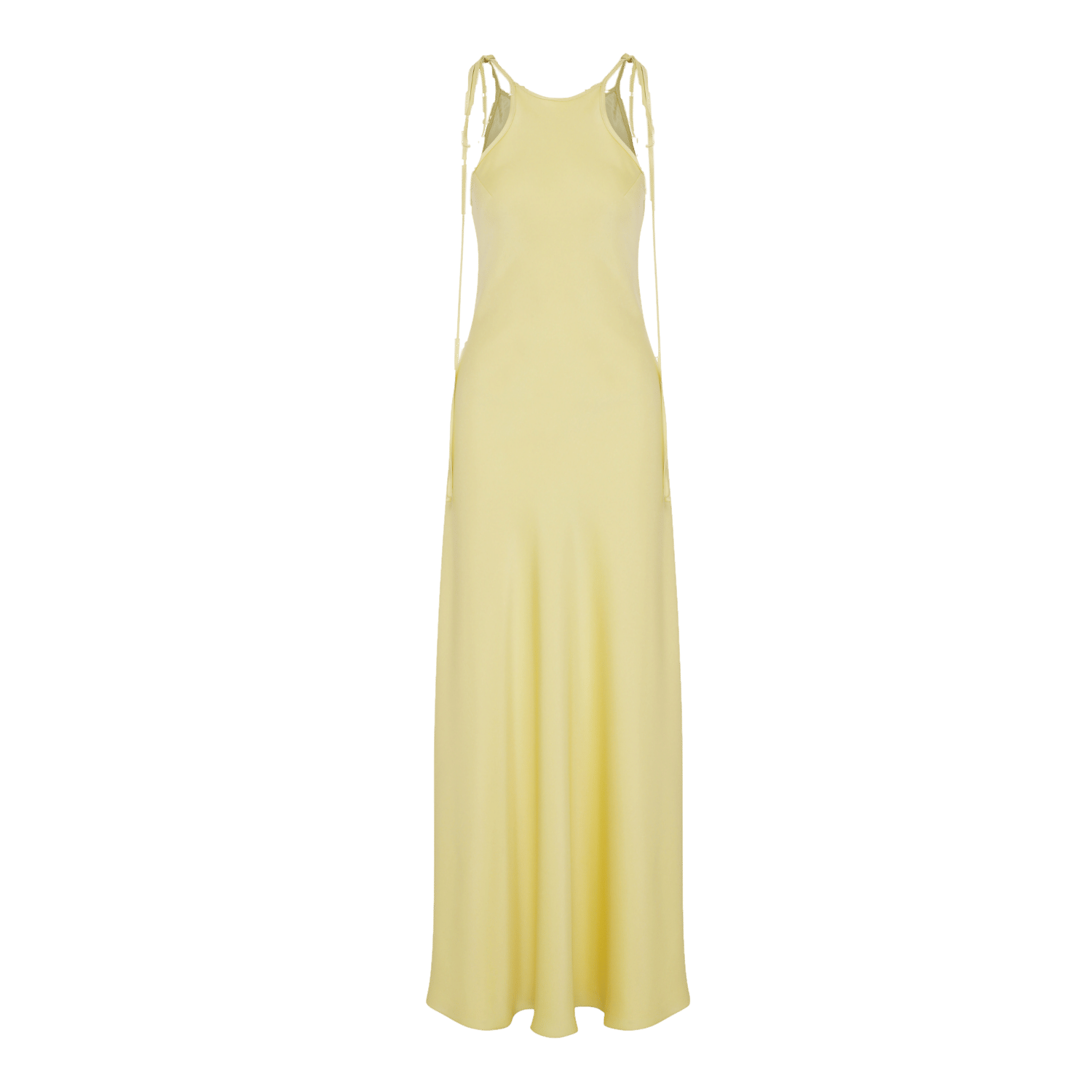 Addie Satin Long Dress in Lime Light in Green made by Nazli Ceren