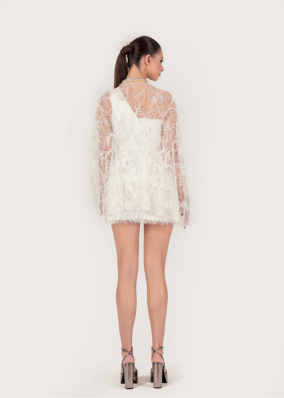 Embroidered feather cape made by Monika Dimova