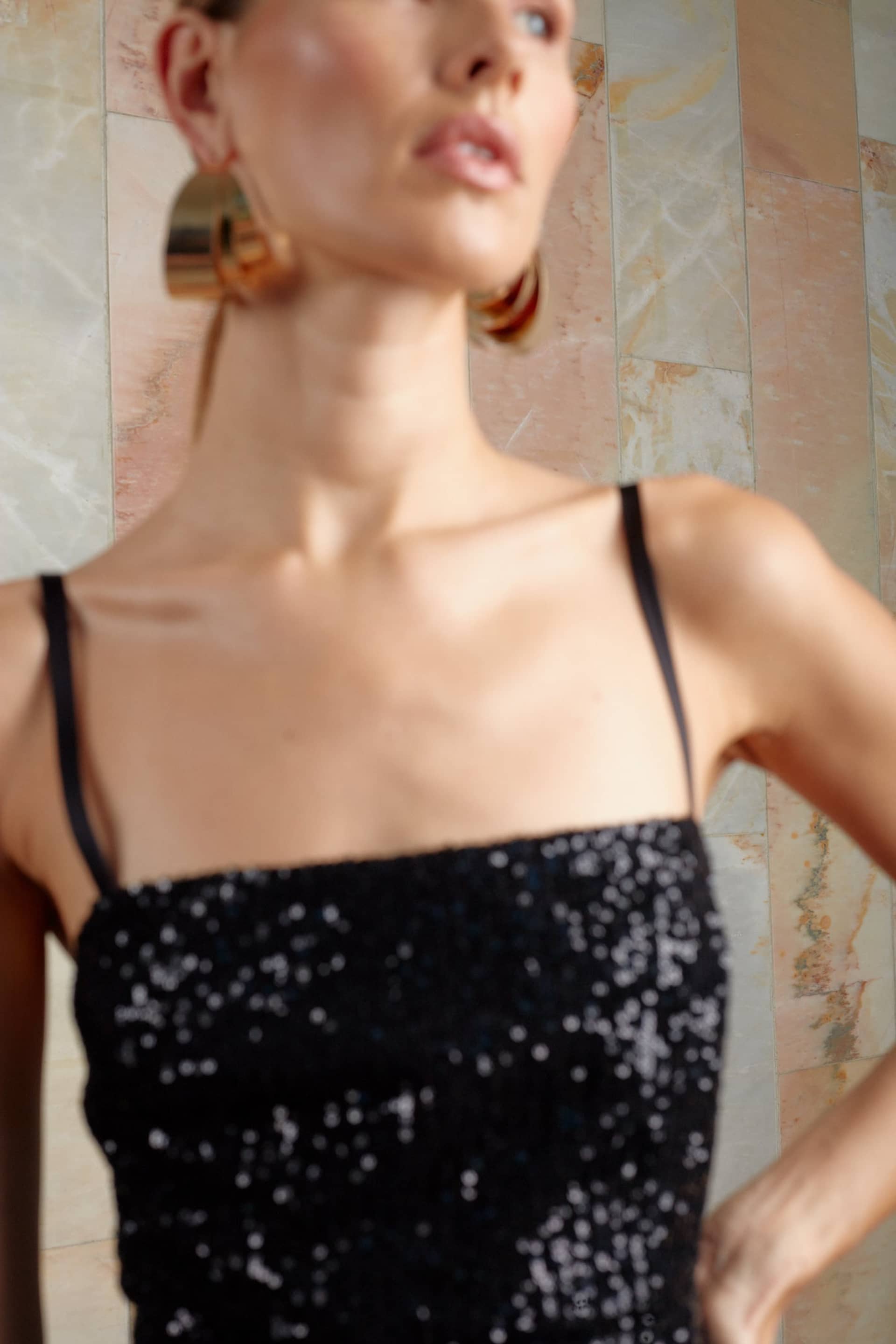 CHLOE black sequin cocktail dress made by UNDRESS