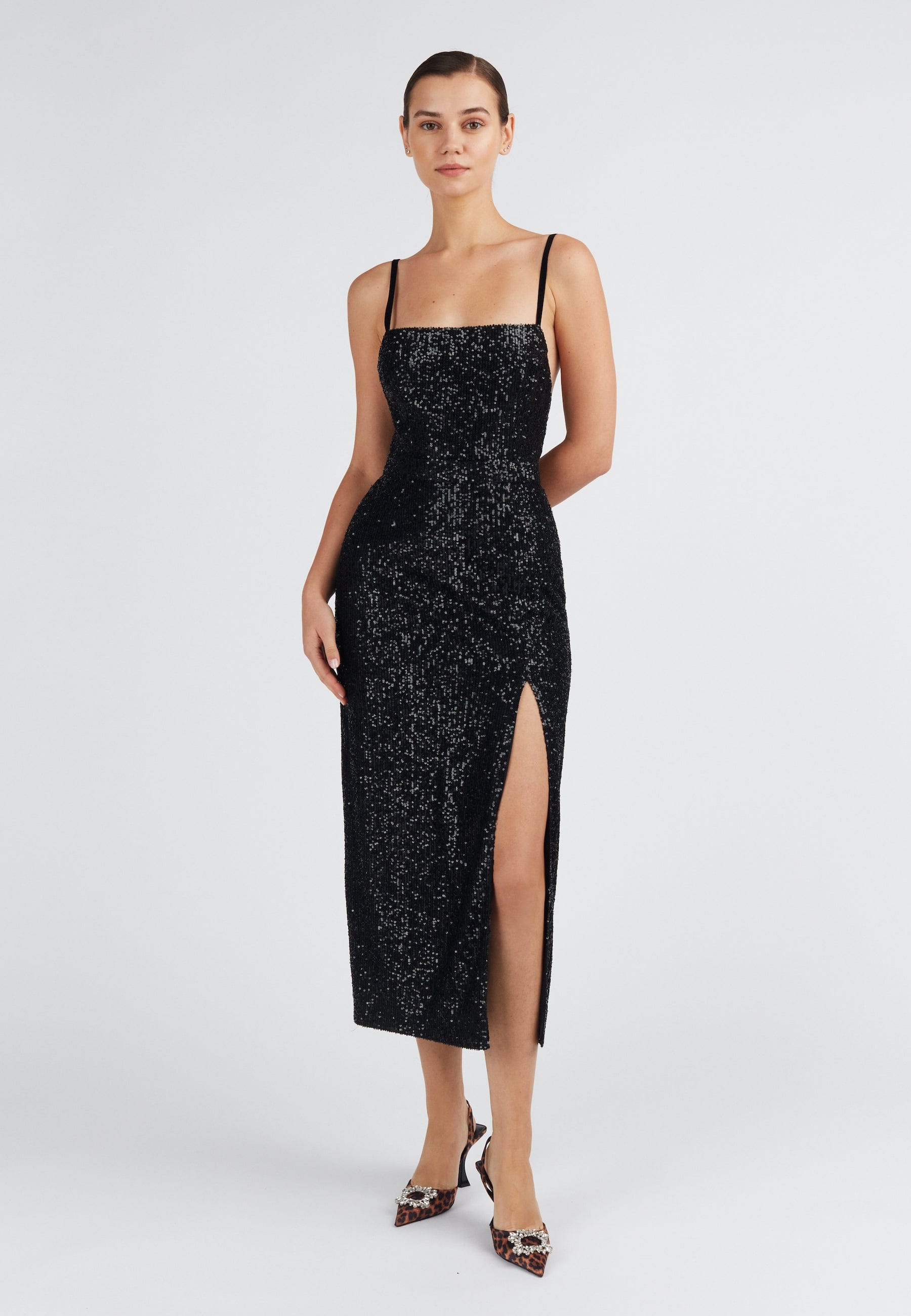 CHLOE black sequin cocktail dress made by UNDRESS