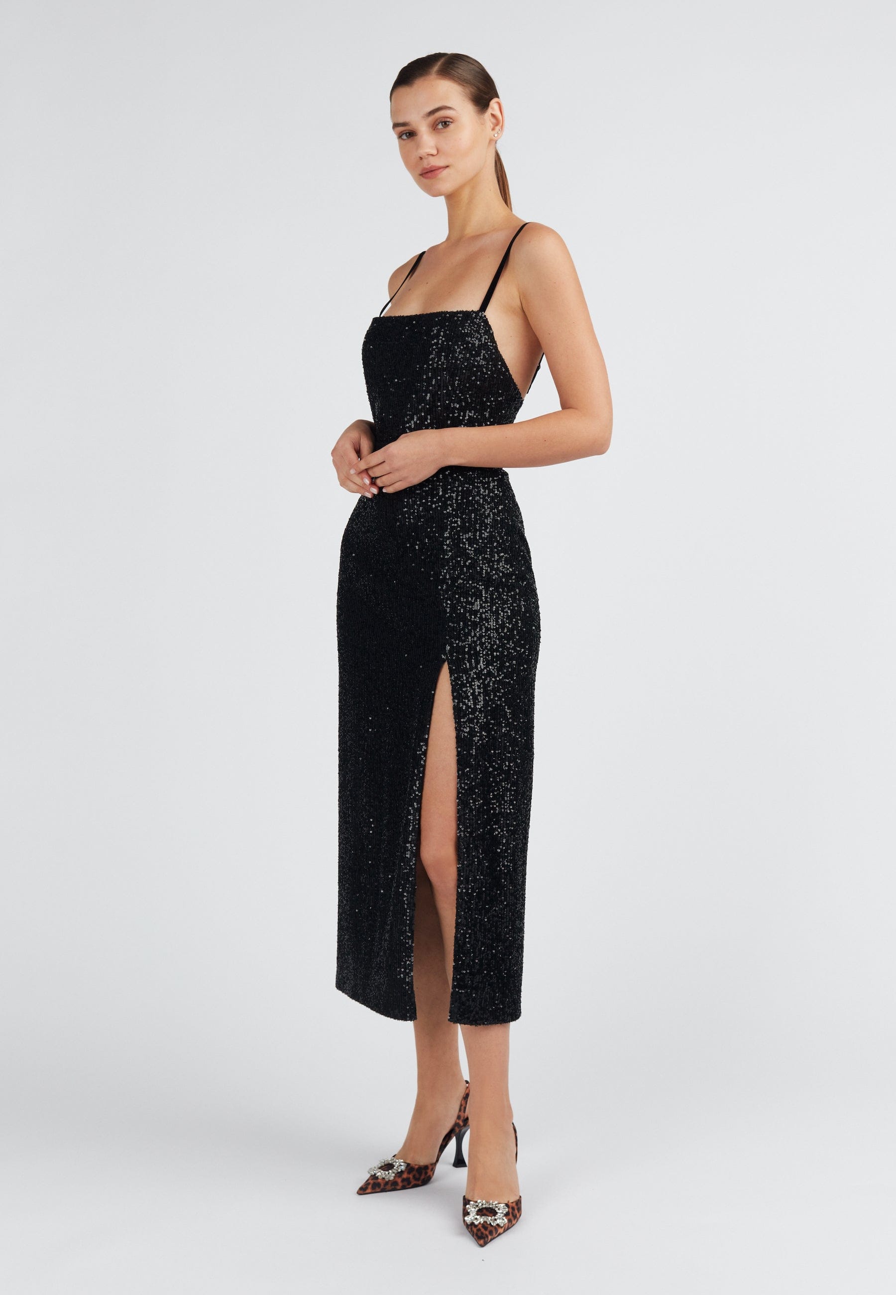 CHLOE black sequin cocktail dress made by UNDRESS
