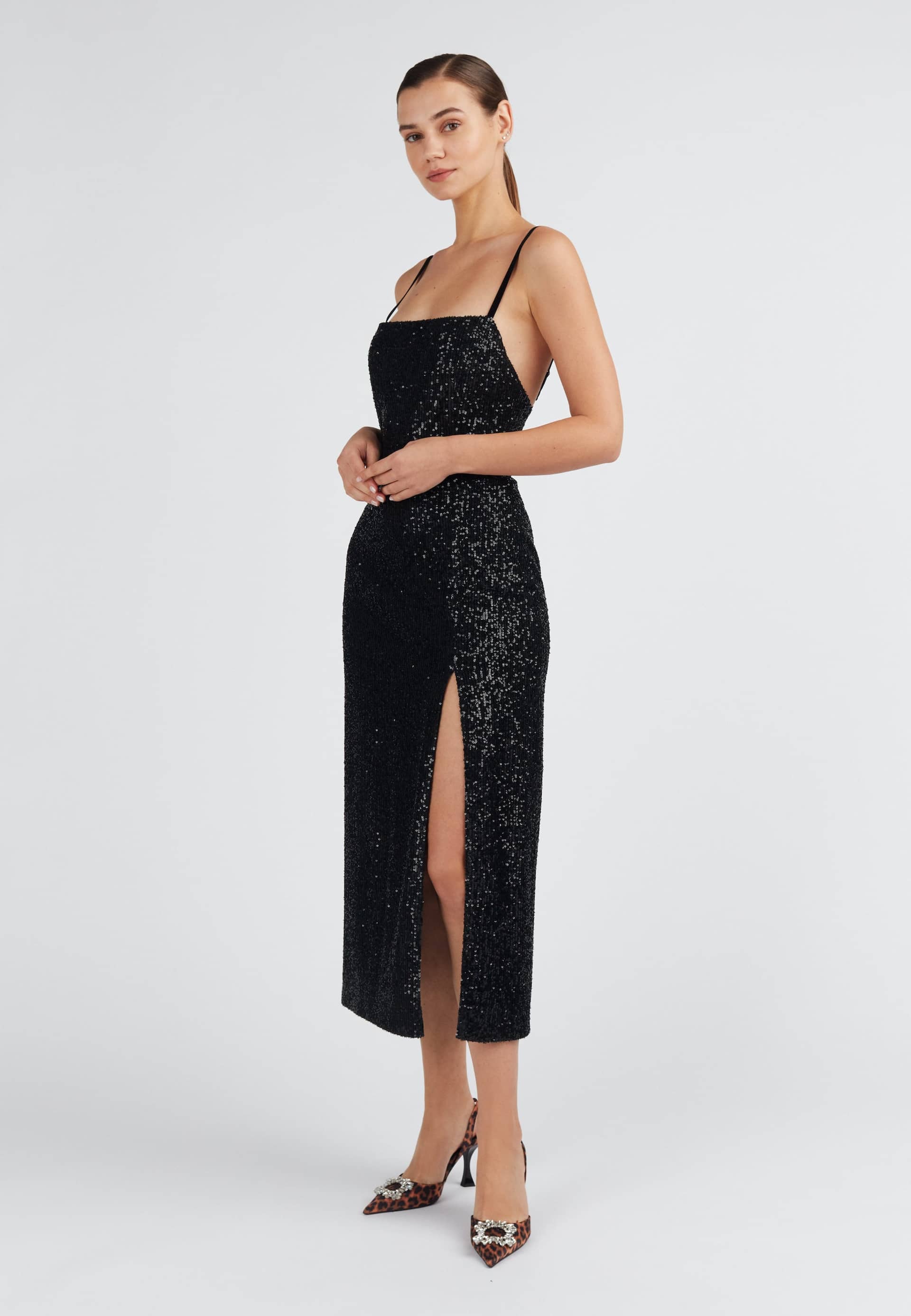 CHLOE black sequin cocktail dress made by UNDRESS