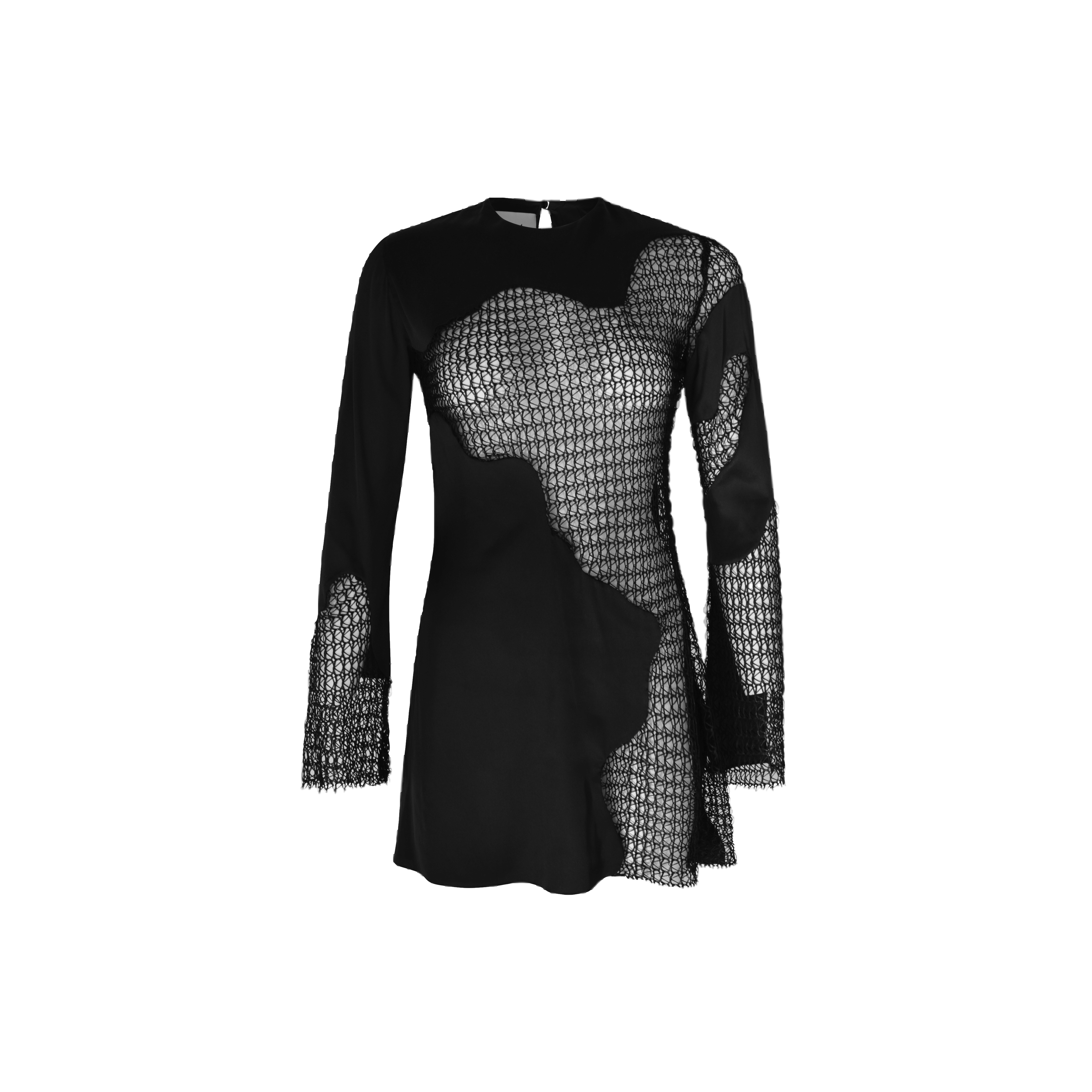 MARGOT Black Silk Mini Dress in Black made by MAET