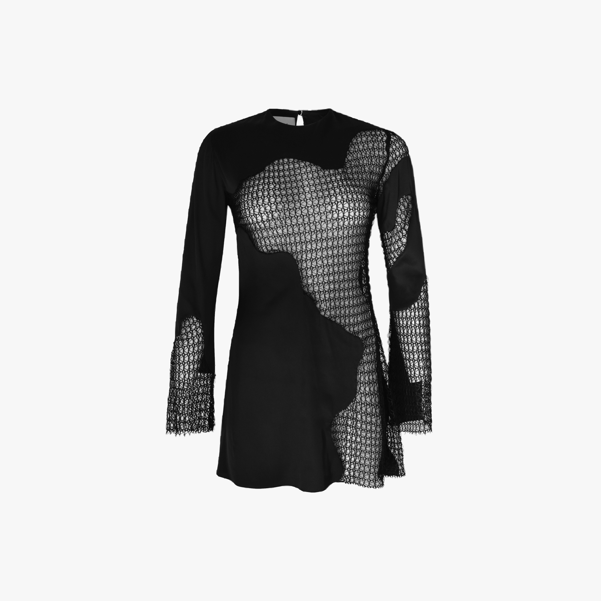 MARGOT Black Silk Mini Dress in Black made by MAET