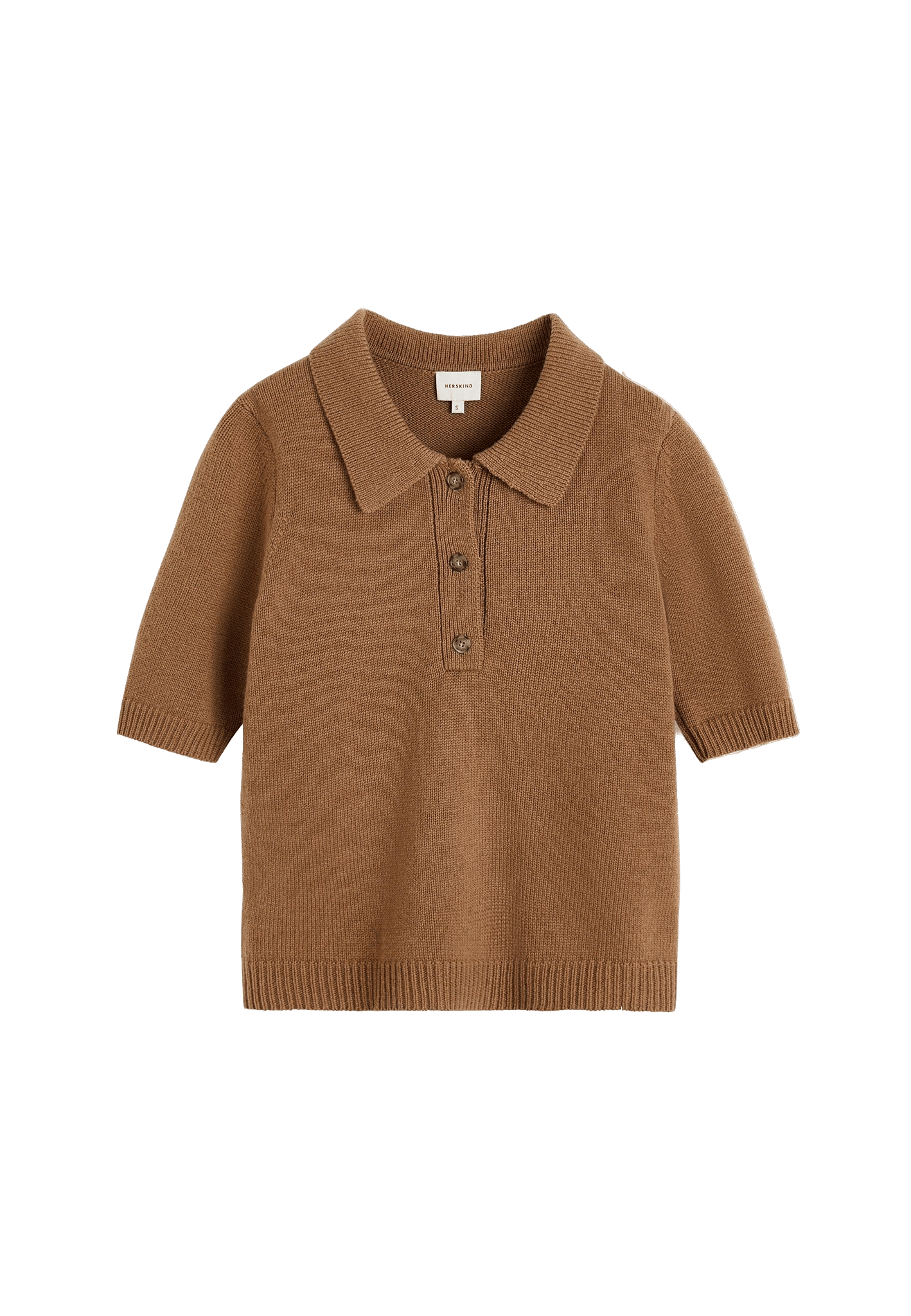 Alberto Knit Polo Blouse - Brown Sugar made by HERSKIND
