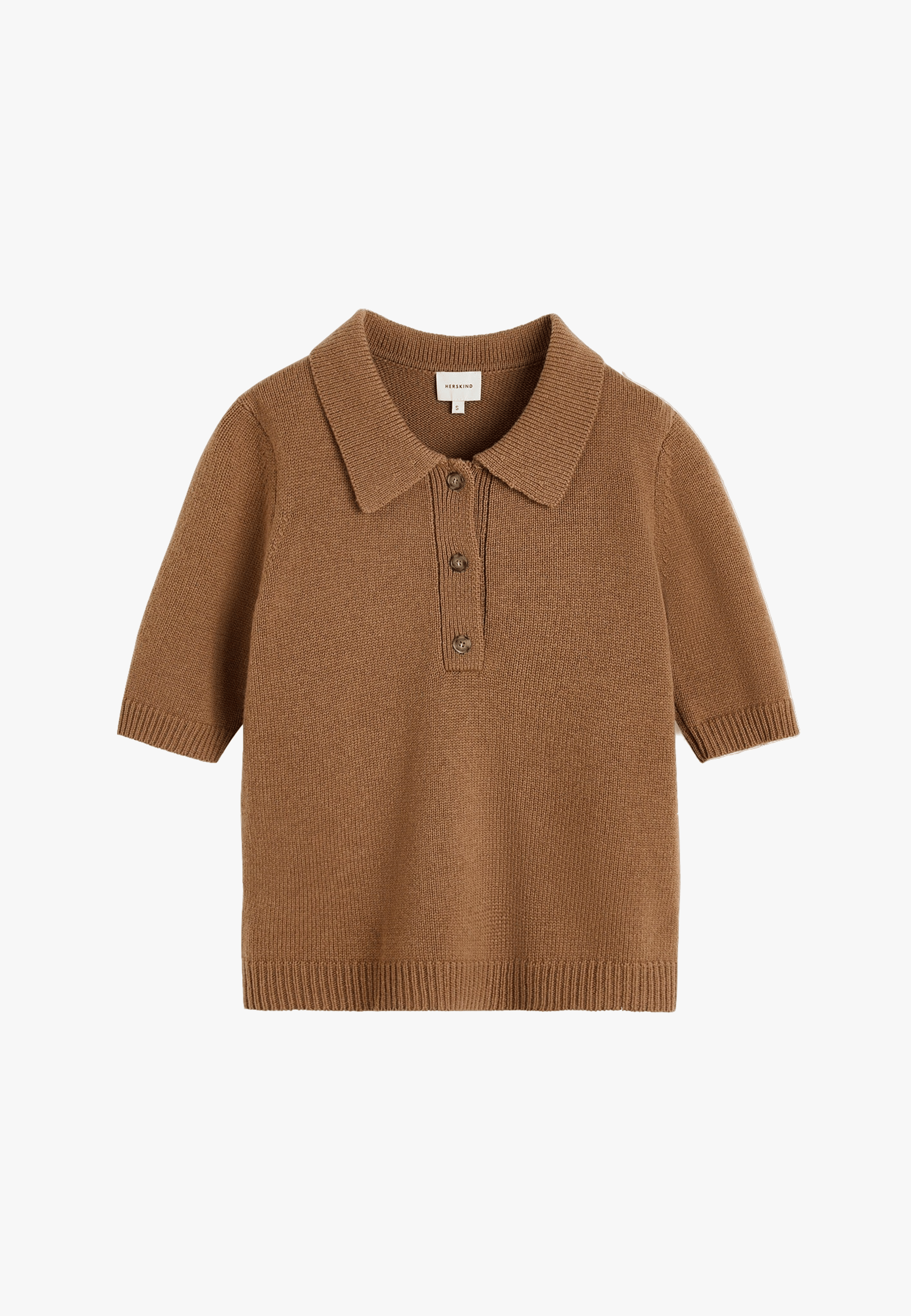 Alberto Knit Polo Blouse - Brown Sugar made by HERSKIND