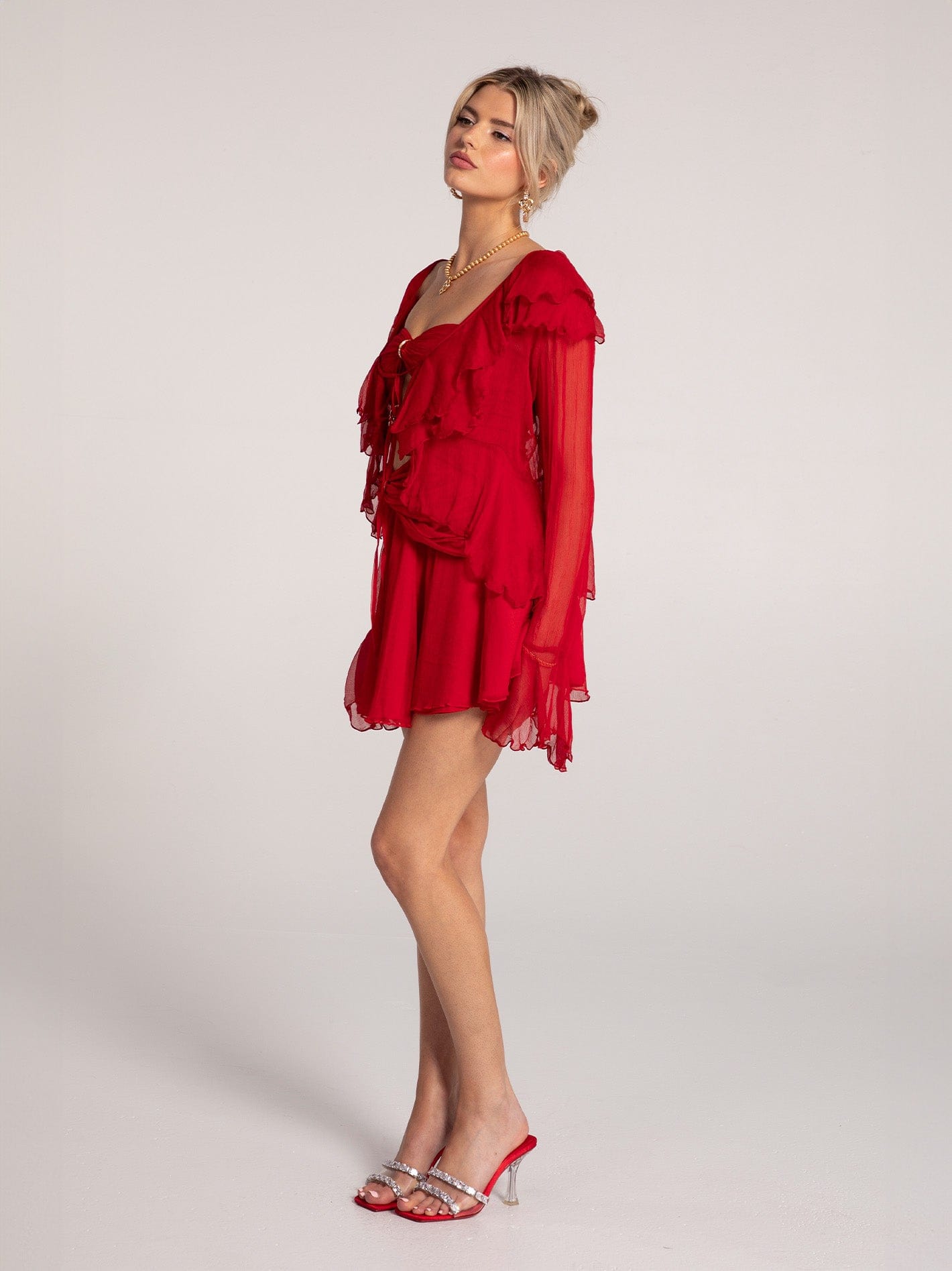 Annika Cardigan (Red) made by Nana Jacqueline