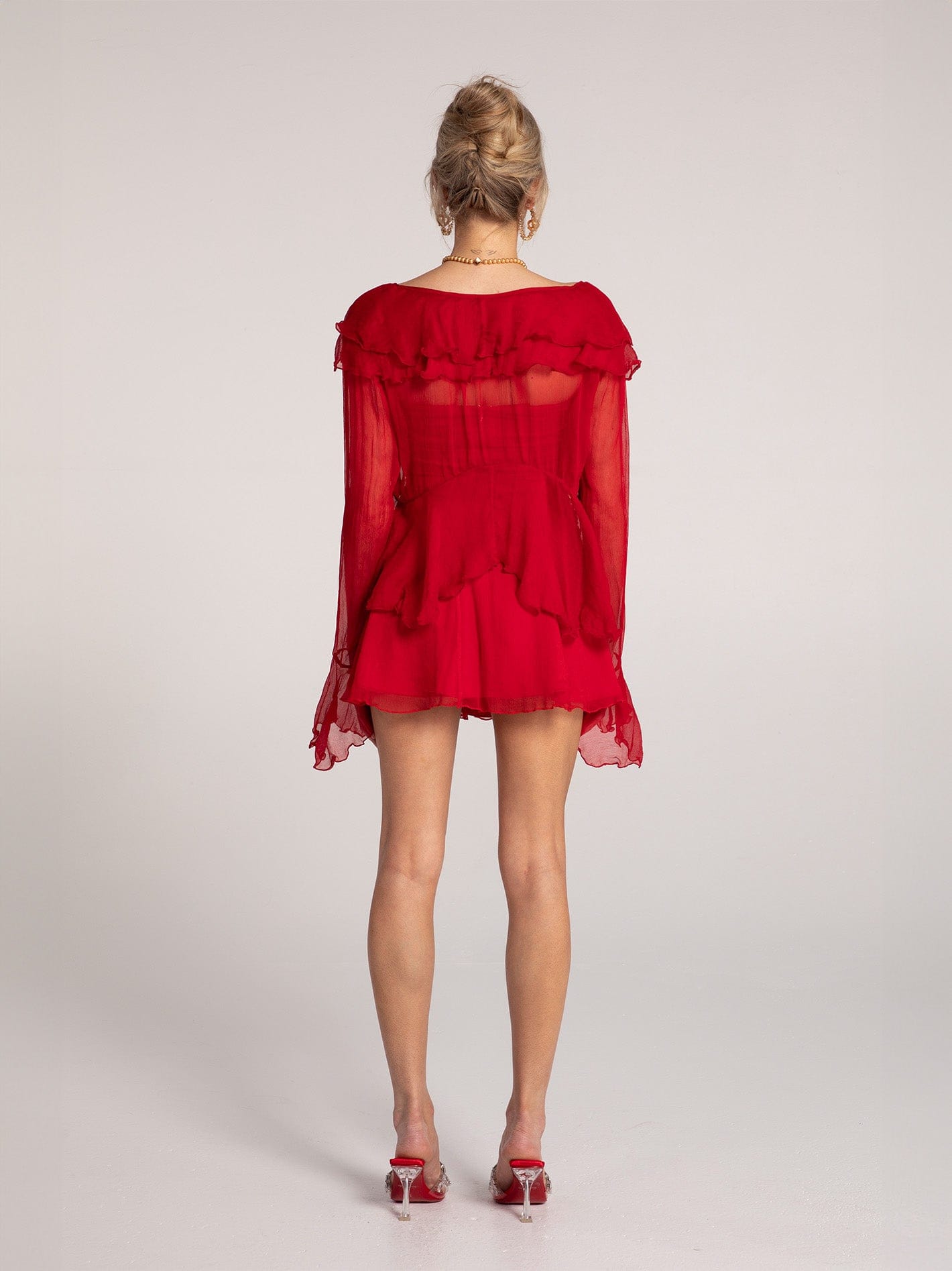 Annika Cardigan (Red) made by Nana Jacqueline