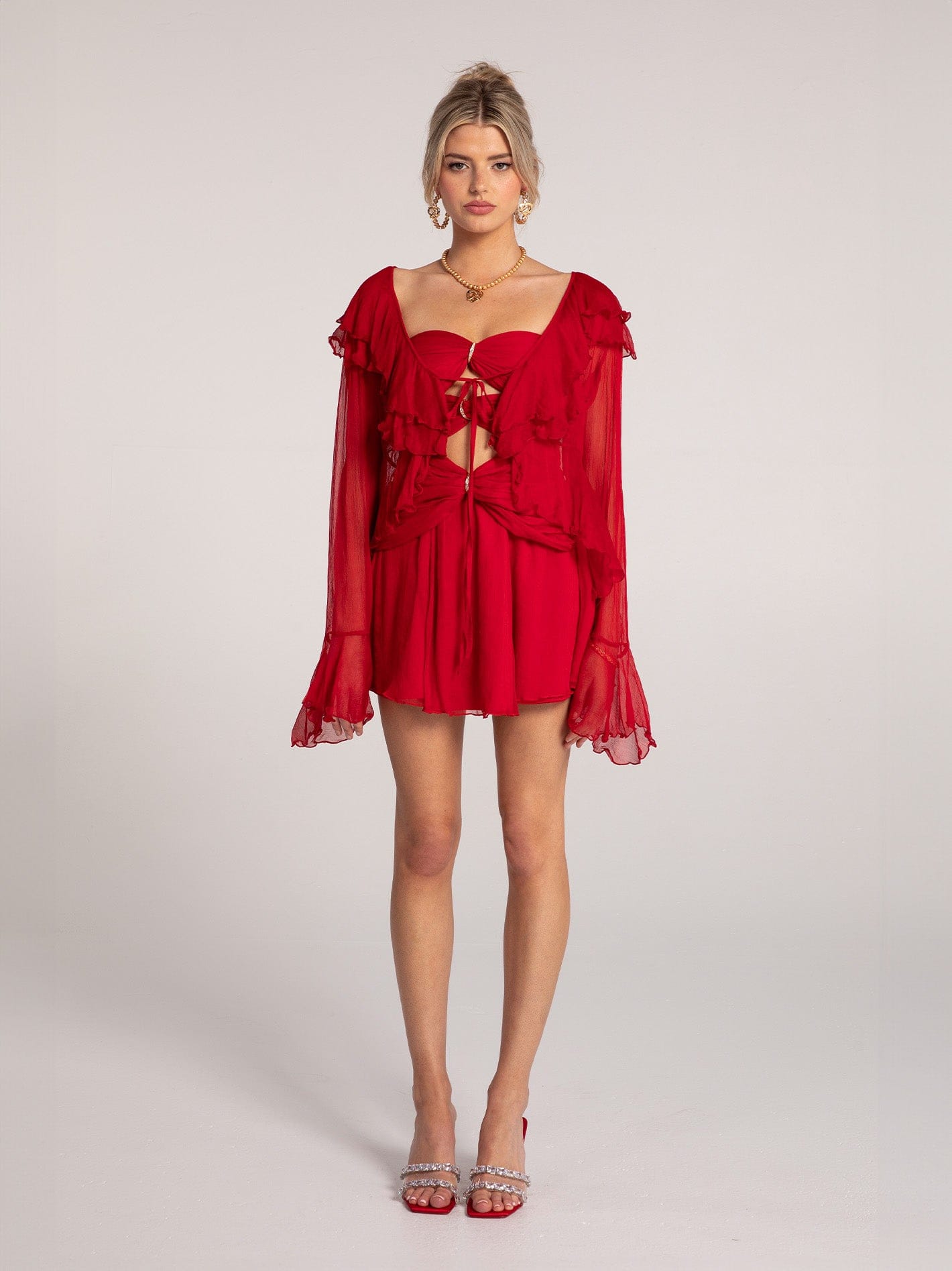 Annika Cardigan (Red) made by Nana Jacqueline