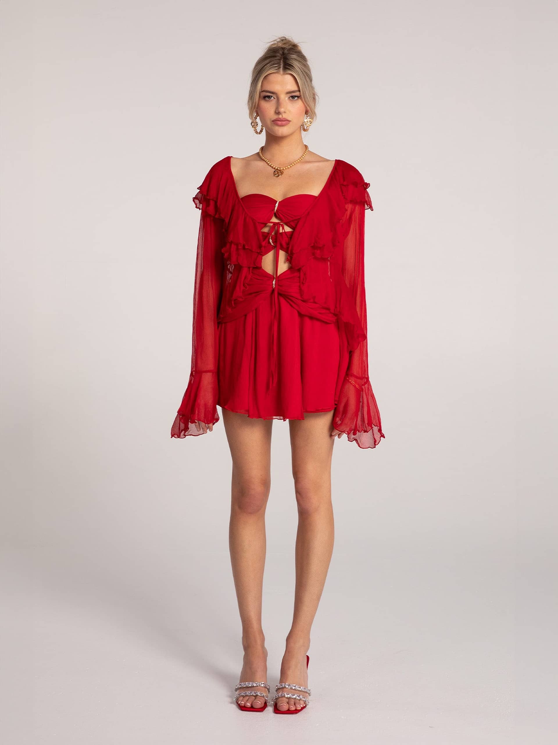 Annika Cardigan (Red) made by Nana Jacqueline