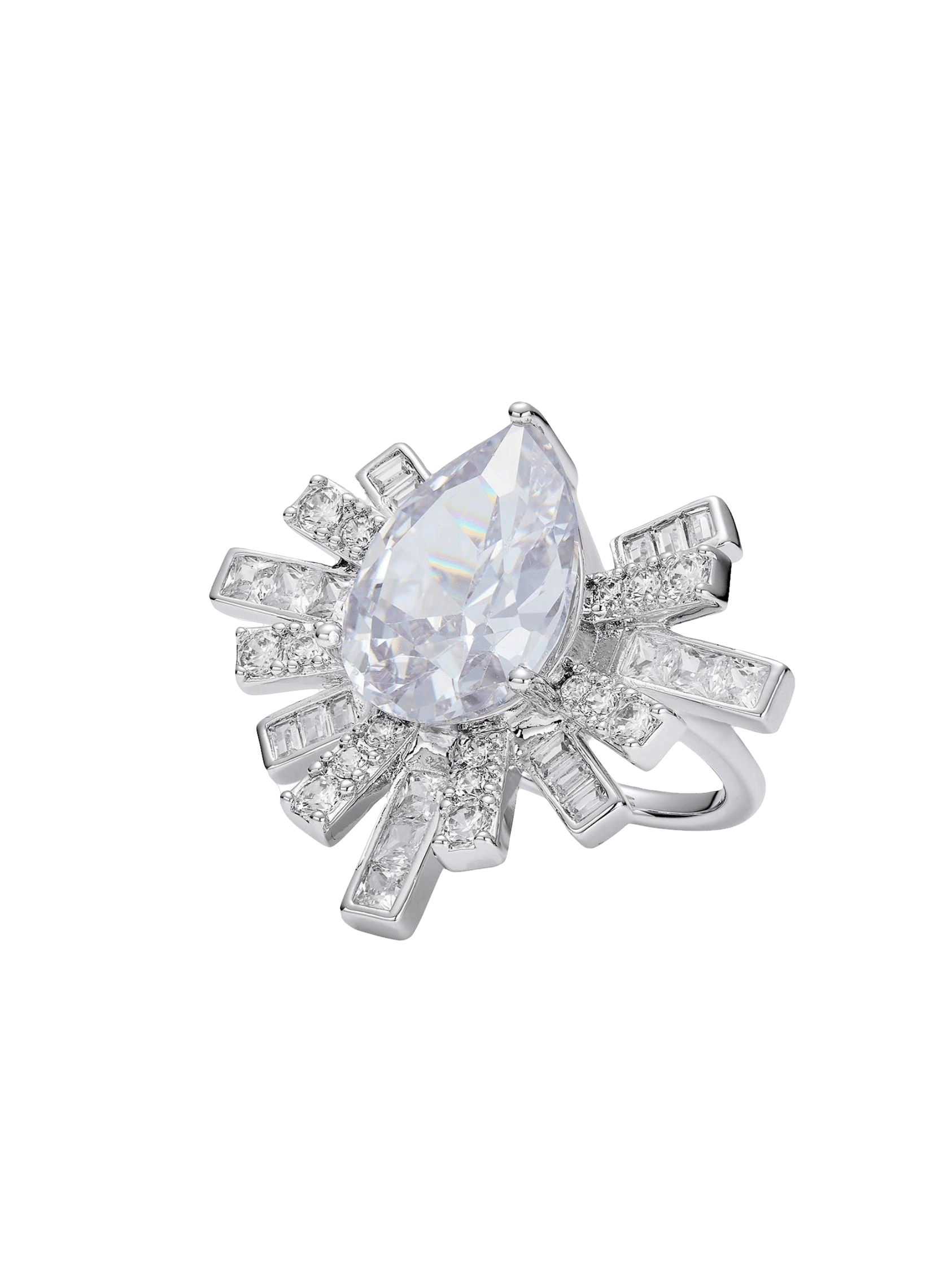 Keira Ring (White) in Silver made by Nana Jacqueline