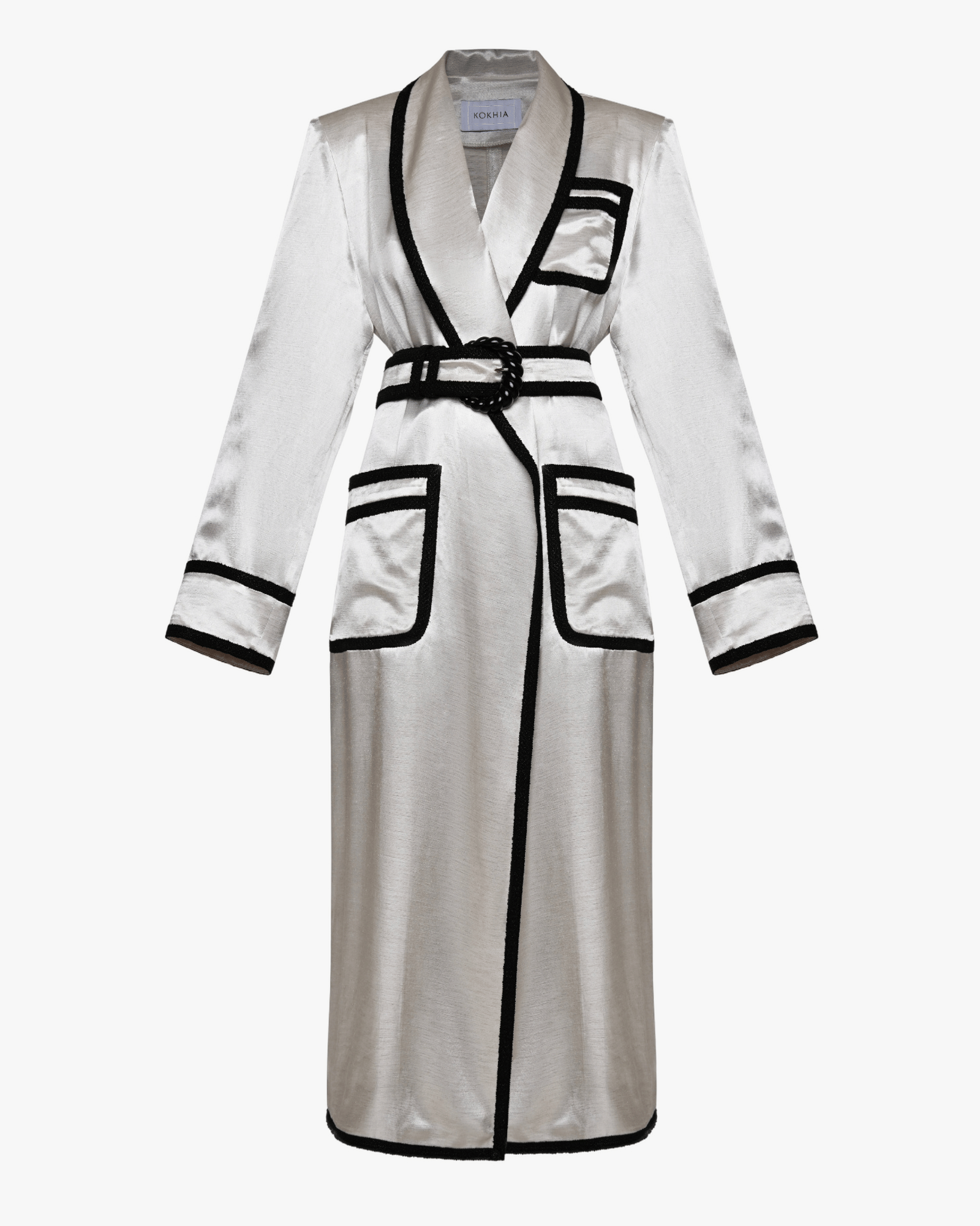 Contrast Belted Robe made by Maria Kokhia