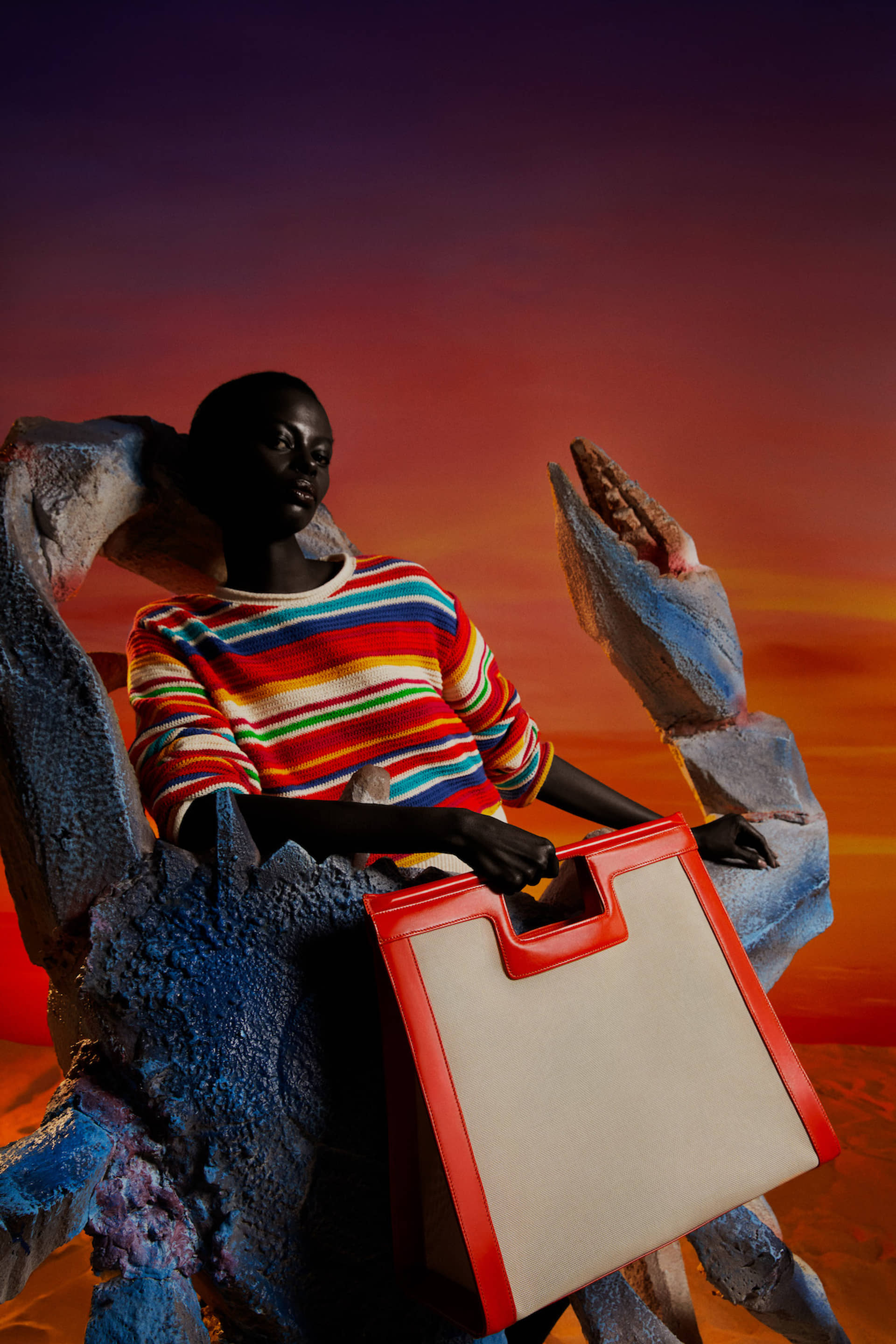 Maya Beach Bag Turuncu in Red made by Maven Bag