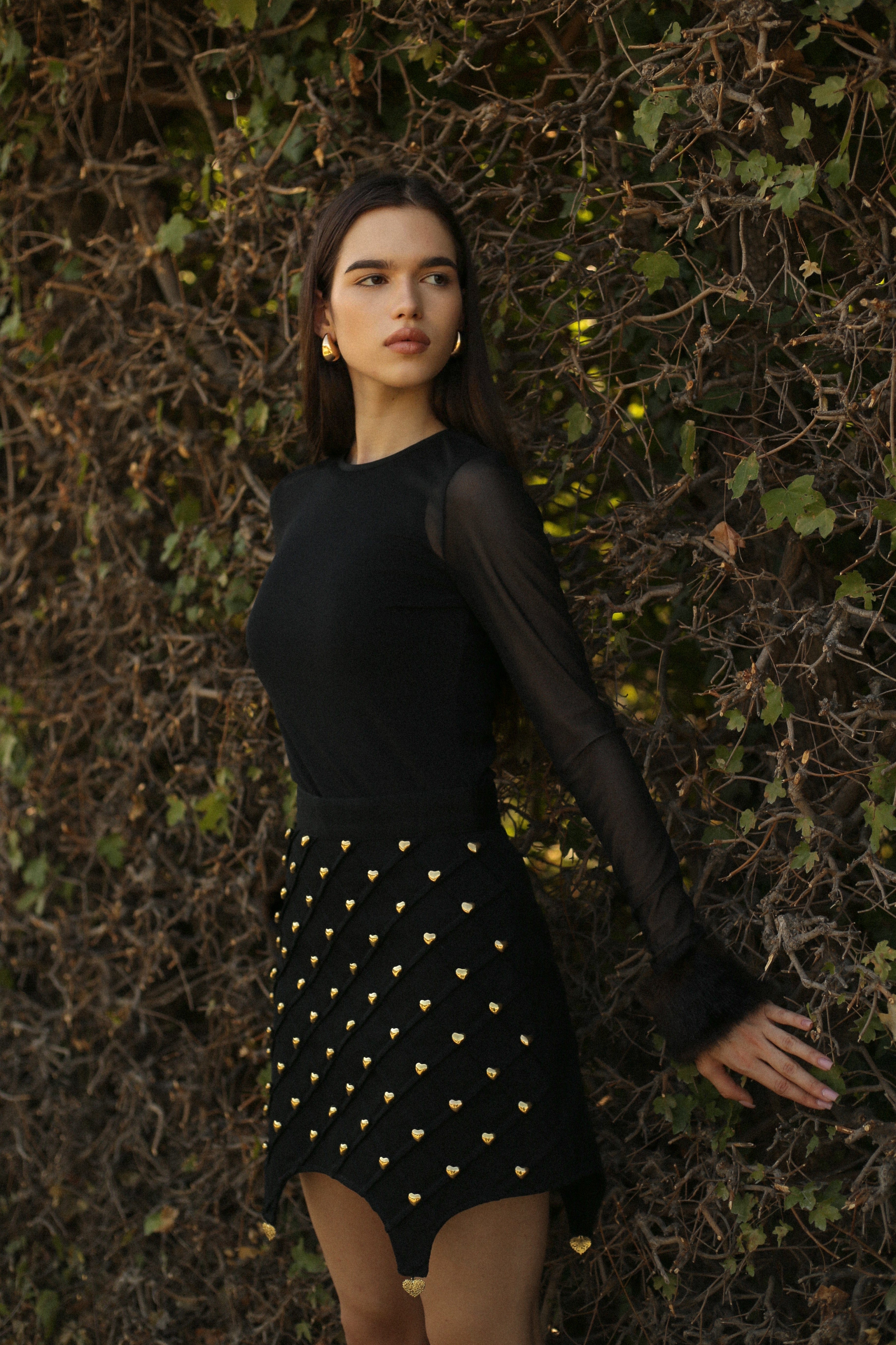 MINI SKIRT with gold decorations made by Guranda