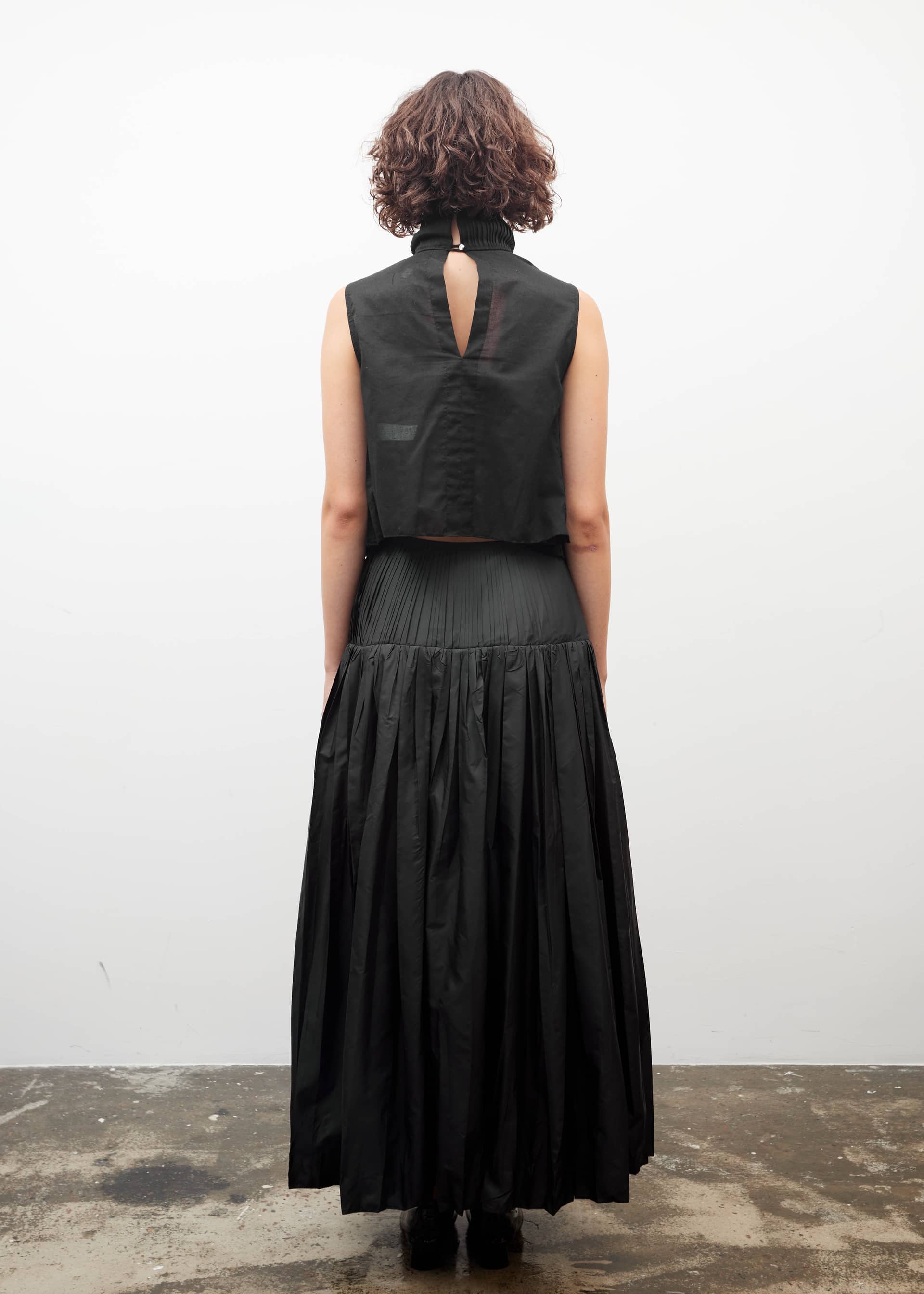 Hand-pleated A-line midi SKIRT made by Tamar Keburia