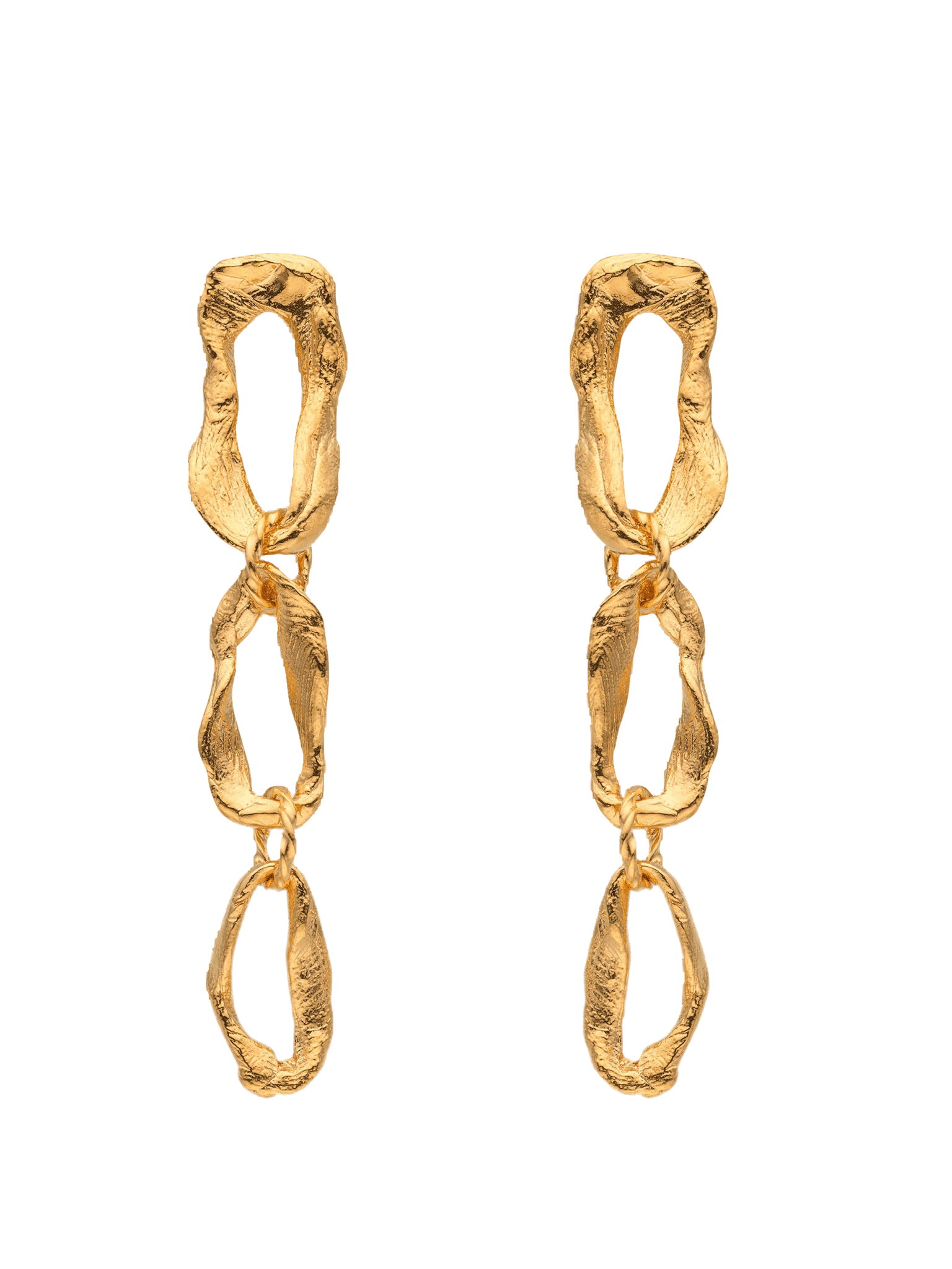 Vacation Long Chain Earrings Gold in Gold made by Eva Remenyi