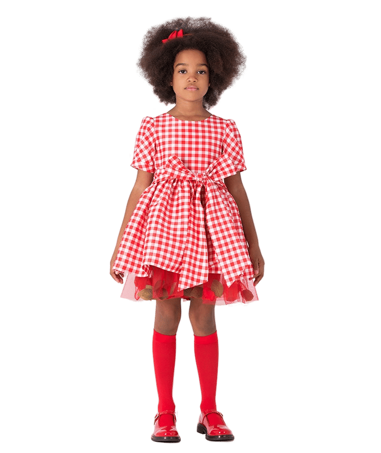 3D Petals Plaid Dress made by Mama Luma