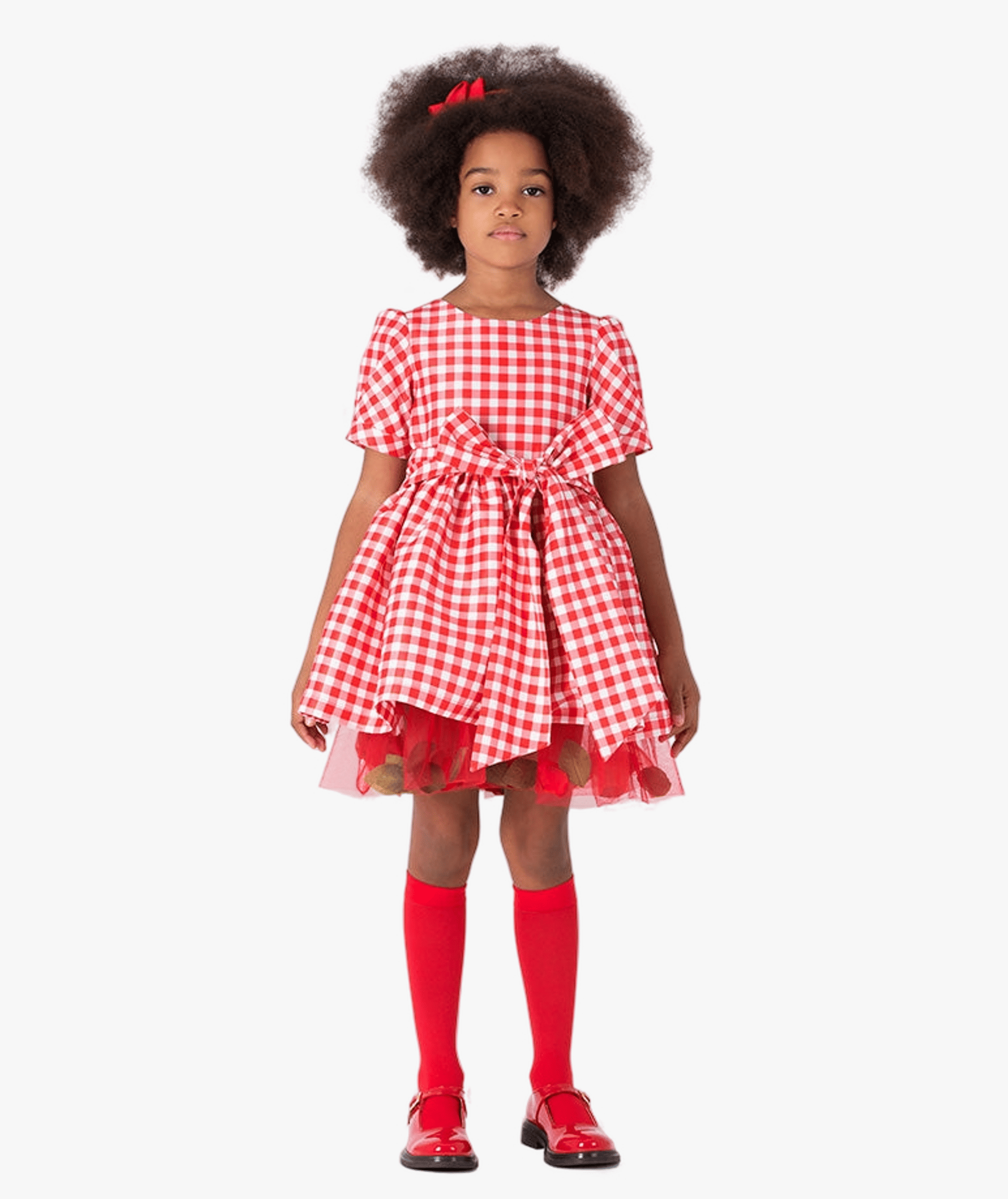 3D Petals Plaid Dress made by Mama Luma