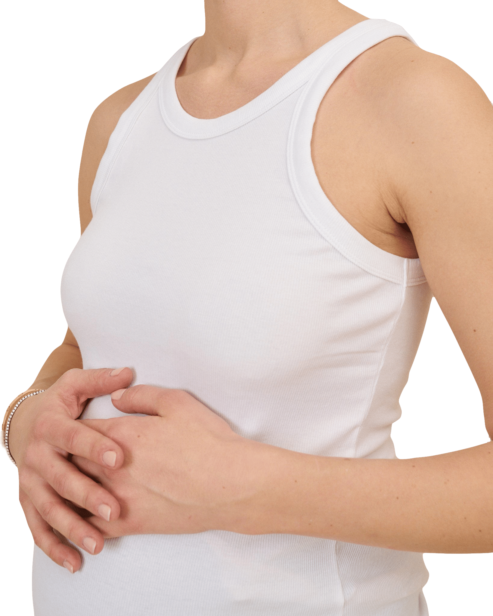 Ribbed Pregnancy Tank (Black/White/Grey Melange) made by Ilouity