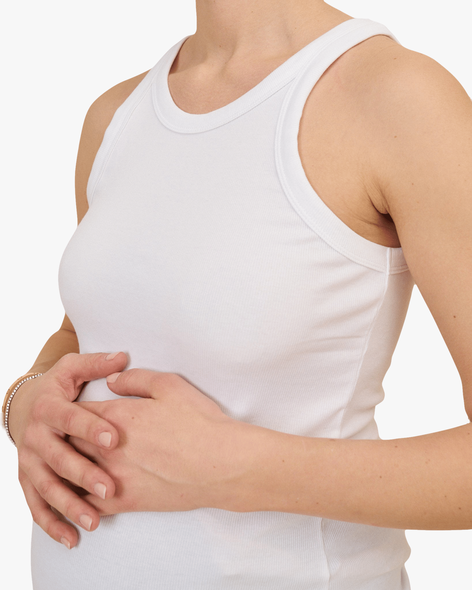 Ribbed Pregnancy Tank (Black/White/Grey Melange) made by Ilouity