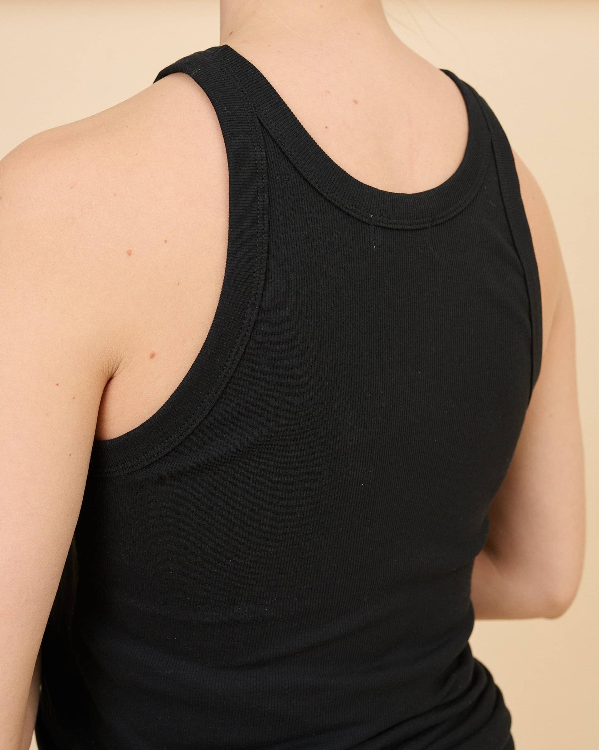 Ribbed Pregnancy Tank (Black/White/Grey Melange) made by Ilouity