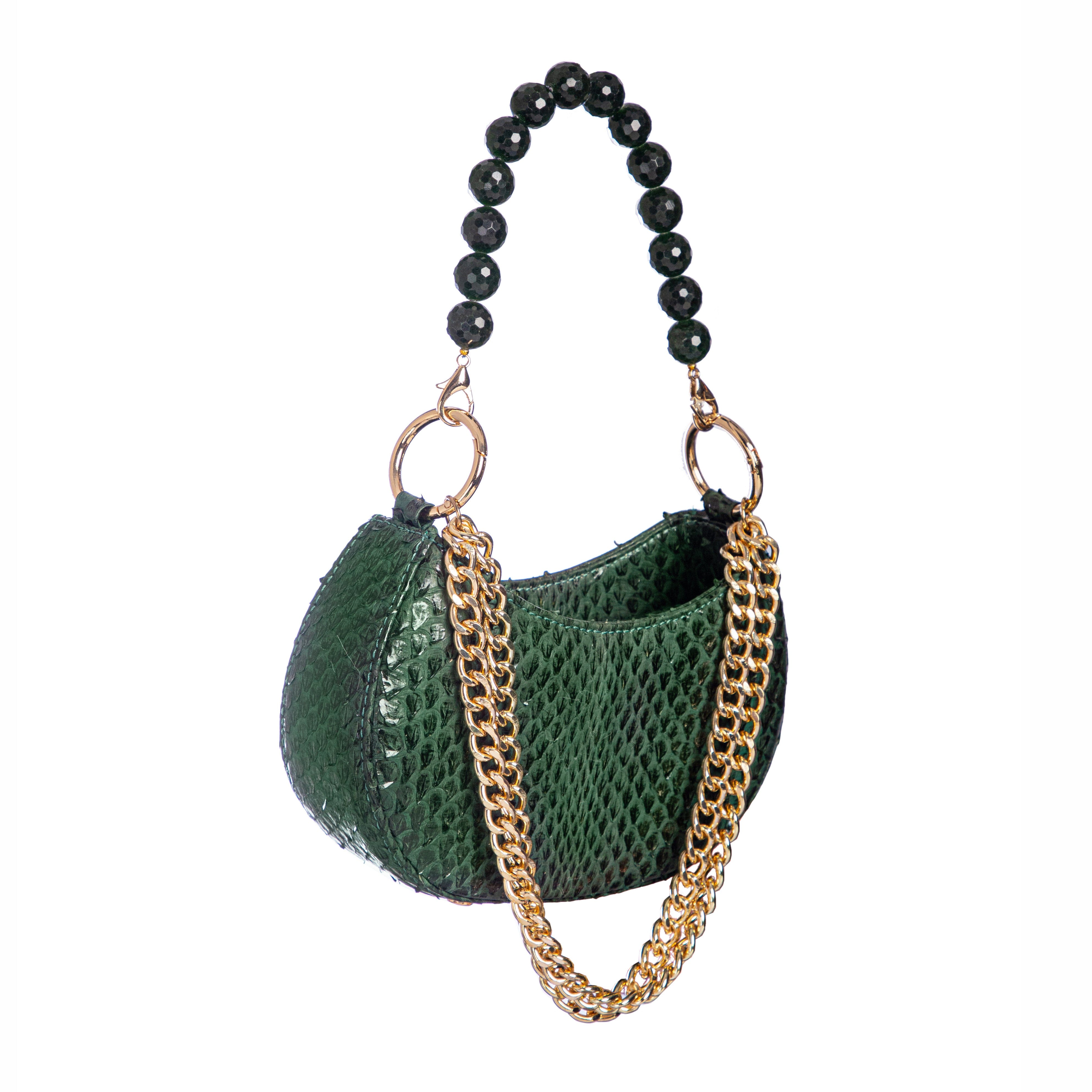 Basita - Dark Green - Hand Bag made by ALIEL