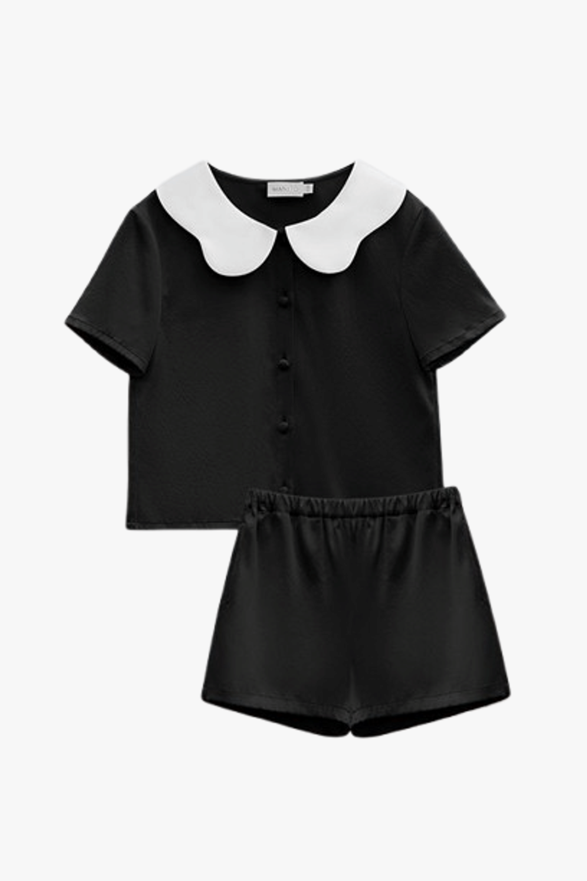 Doll Kid's Short Pajama Set in Black made by MANITO