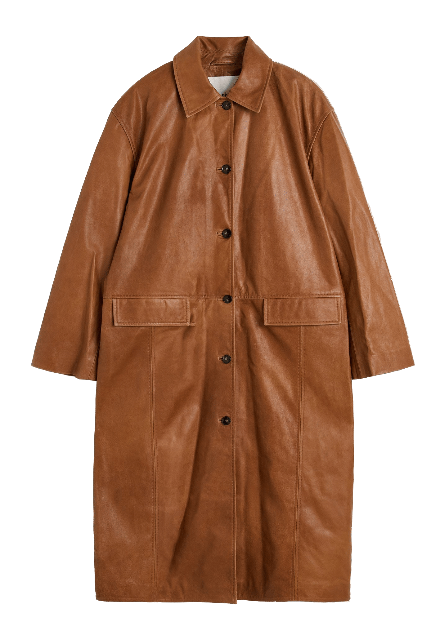 Halston Leather Coat - Cognac made by HERSKIND