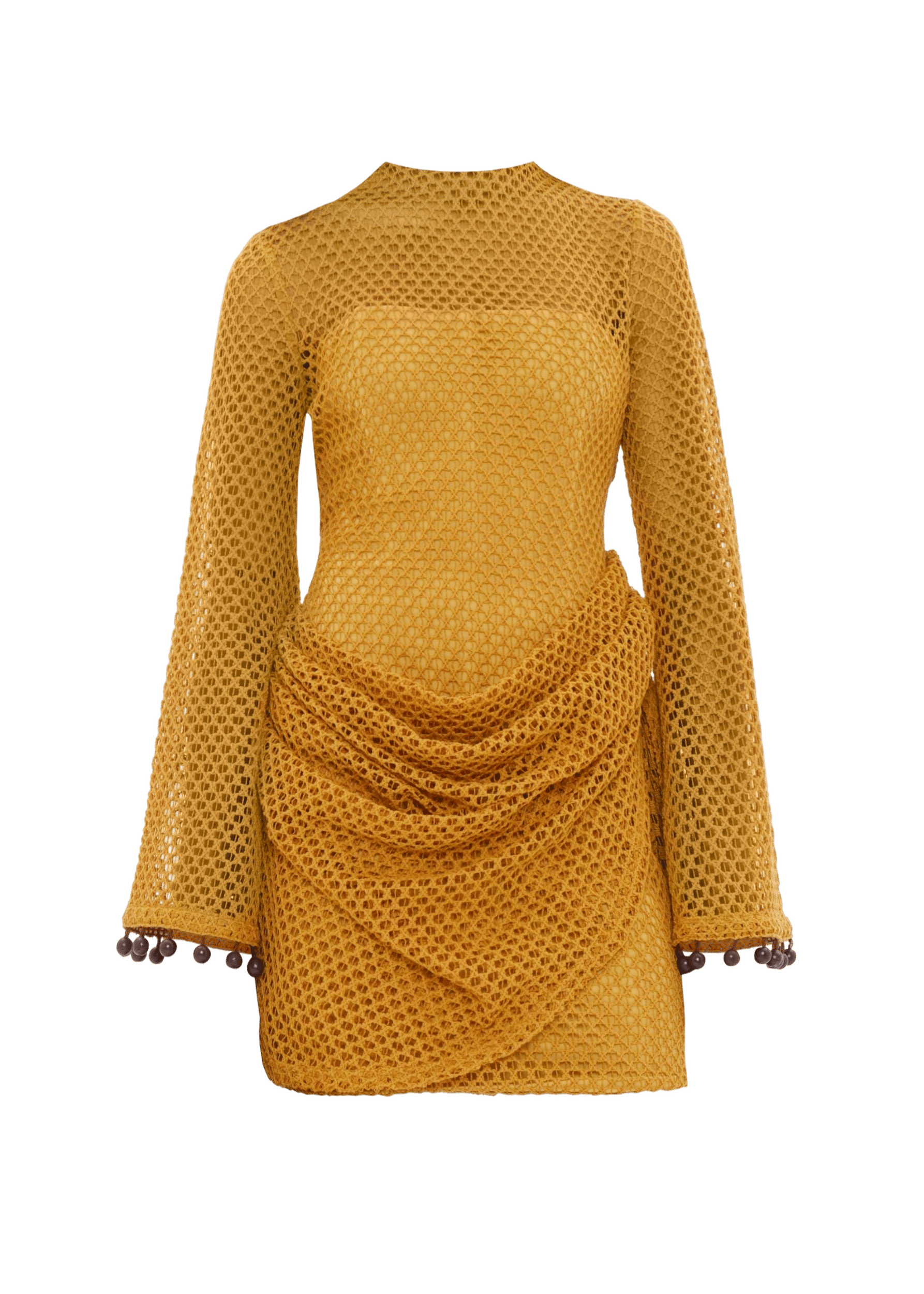 EGU CROCHET DRESS - MUSTARD made by Andrea Iyamah